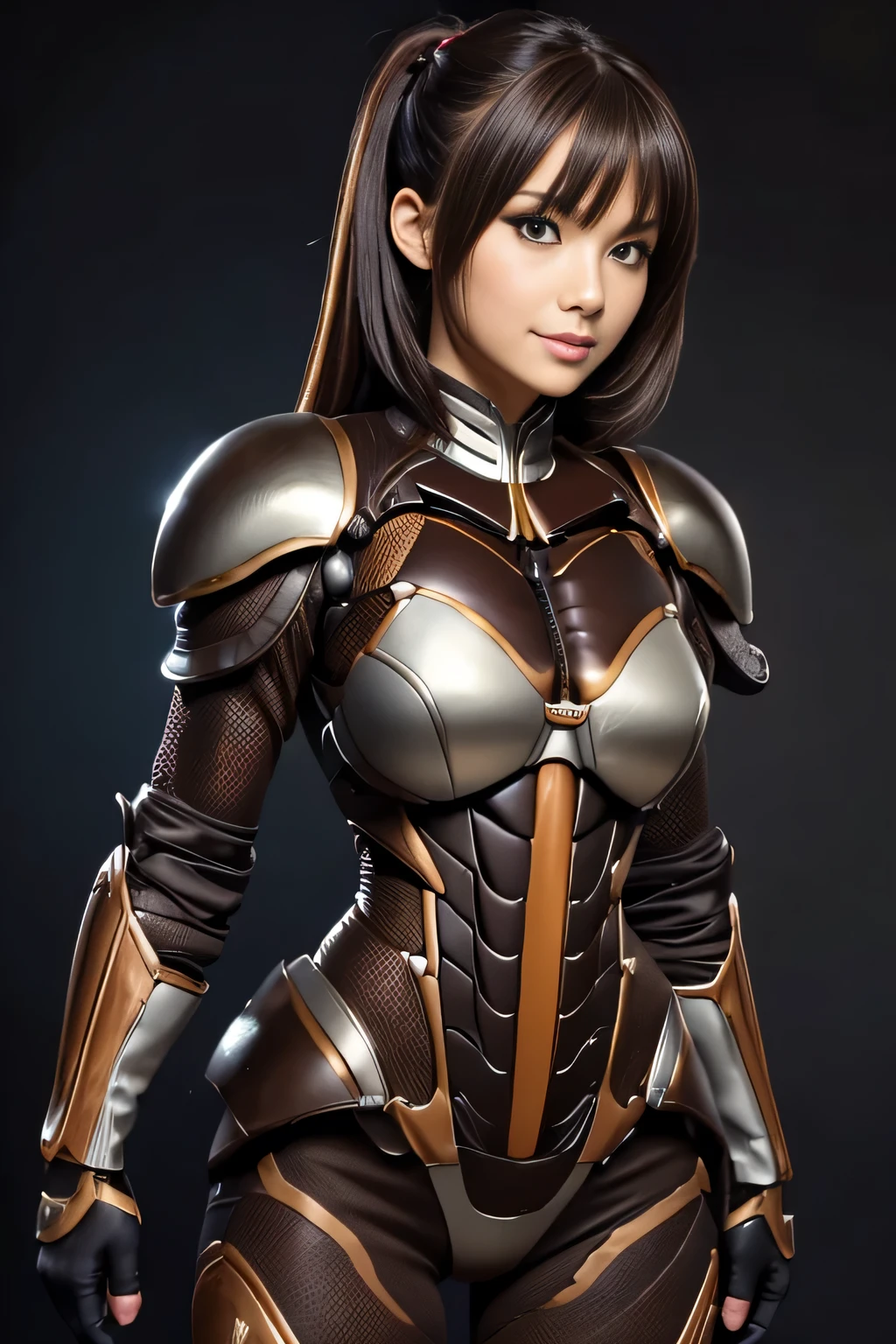 (High resolution,masterpiece,highest quality,Very detailed CG, anime, official art:1.4), realistic, photograph, amazing detail, everything is complicated, shiny and glossy,Amazing number of layers, 8K wallpaper, 3D, sketch, cute, figure,( alone:1.4), perfect female proportions,villain's daughter, (Fusion of dark brown cockroach and lady:1.4), (brown cockroach woman:1.2), (brown cockroach woman:1.2), (Fusion:1.2), (alone:1.4), (evil smile:1.2), muscular, abs, (Cockroach brown exoskeleton bio insect suit:1.4), (Cockroach brown exoskeleton bio insect armor:1.2), (brown transparent cockroach feathers:1.4), (Antennae of brown cockroaches:1.3),