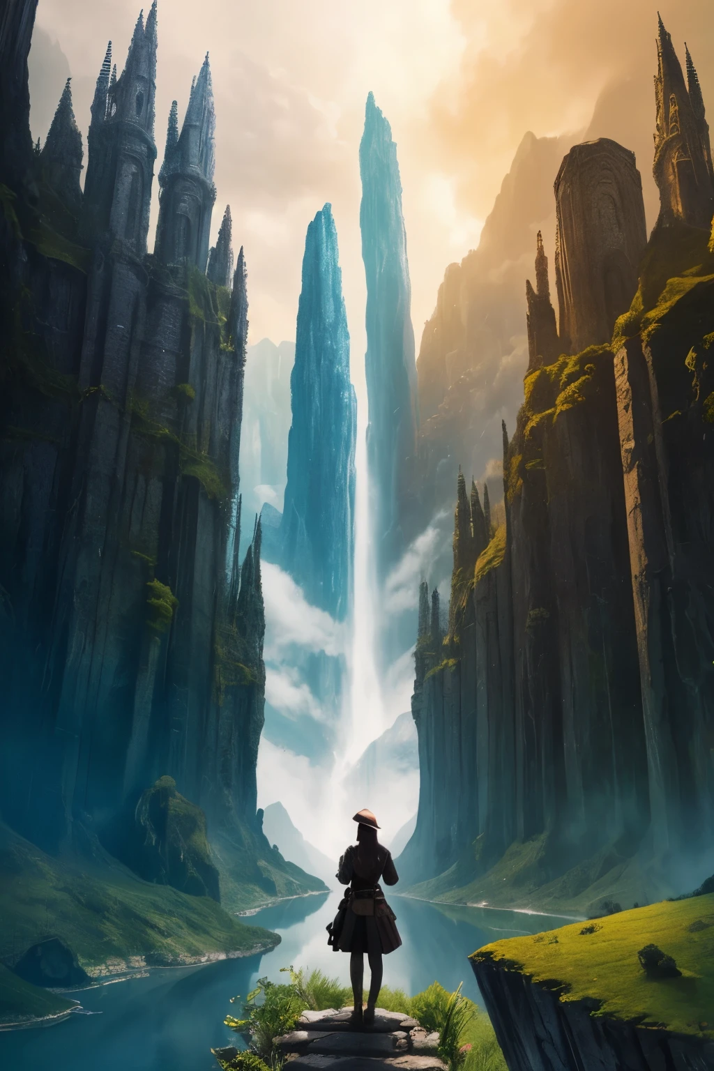 make an image that divides reality and fantasy