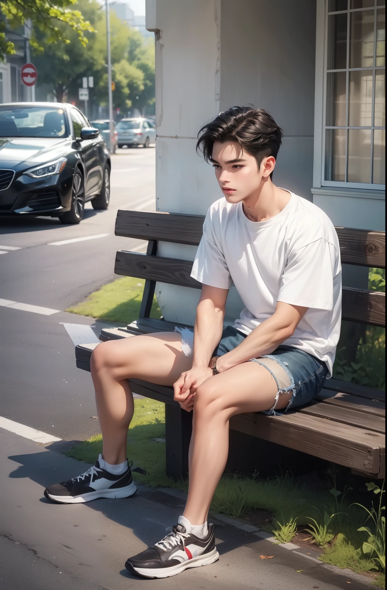 ((Best quality)), ((masterpiece)), (detailed), ((perfect face)), ((halfbody)) perfect proportions , colorful vibe ((perfect face)) detailed scenery background
