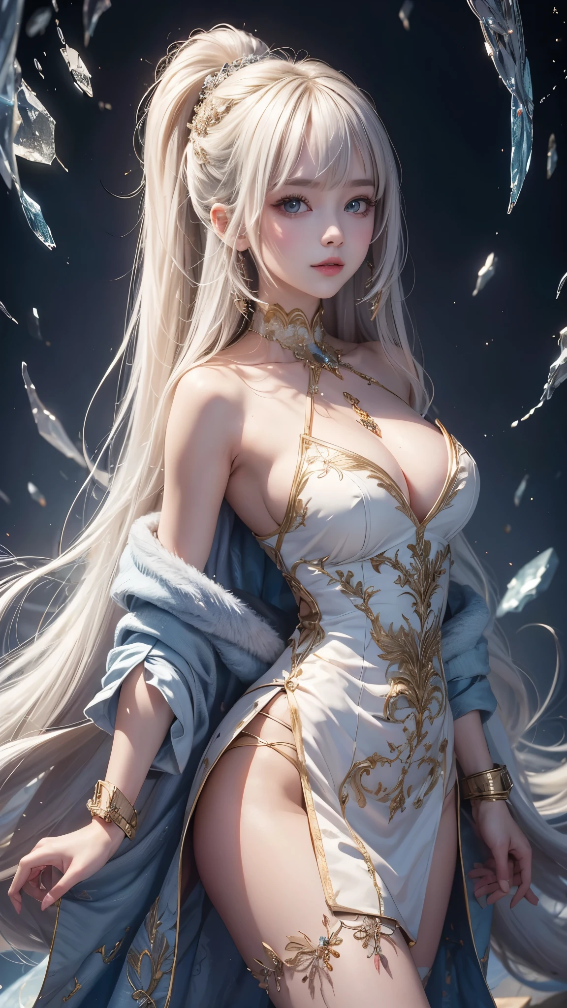 "with our AI platform、Let us take you on an awe-inspiring journey of stunning portraits. Imagine a bright and beautiful face, A youth that shines from within々Brilliant white skin. her hair is spectacular, The smoothest super long silky straight hair you've ever seen. and the cherry on top? Beautiful bangs that shine like crystals, Adds a touch of magic to the overall image。. With a wide variety of designs and variations, You'll be amazed at the endless possibilities."