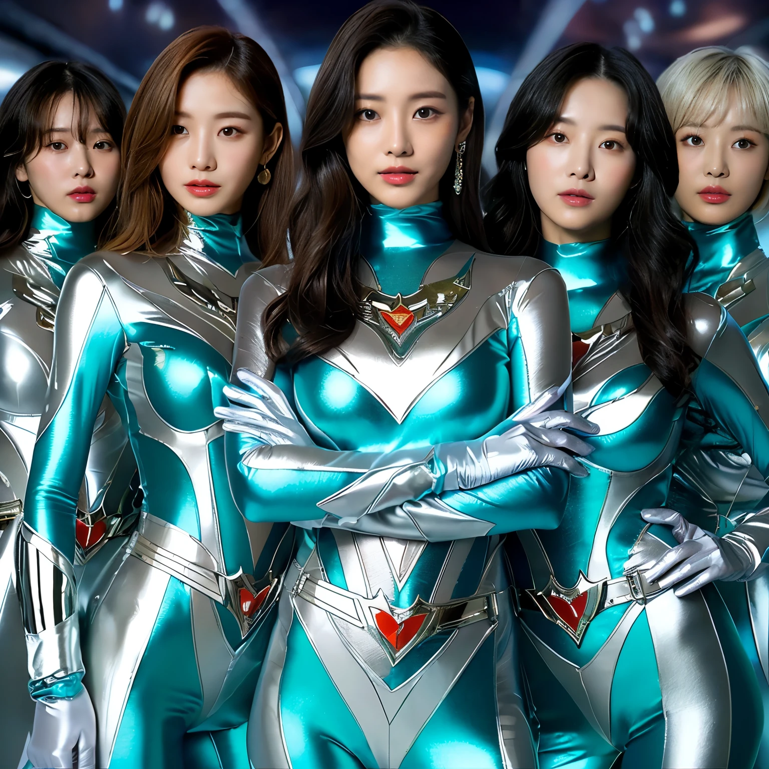 best image quality、Super high resolution、(realism:1.4)、Korean beauty star、The most beautiful KPOP star、horny face、Horny Korean makeup、erotic expression、A body that makes you want to touch it、erotic photos、((Realistic shiny satin fabric texture、High-gloss stretch satin fabric that is smooth and smooth to the touch.、The drape of the curved part of the shiny satin fabric、strong shiny costume、The smooth and beautiful quality and luster of the costumes、A shiny costume made of high-quality satin fabric with high density.、Smooth to the touch oil light liang ice 縝绸 ultra-class battleship skin coat COS、Super Sentai Women's Heroine Suit、Texture of costumes that satin fetishists respond to、Thin, glossy stretch satin fabric)),8K photo quality
