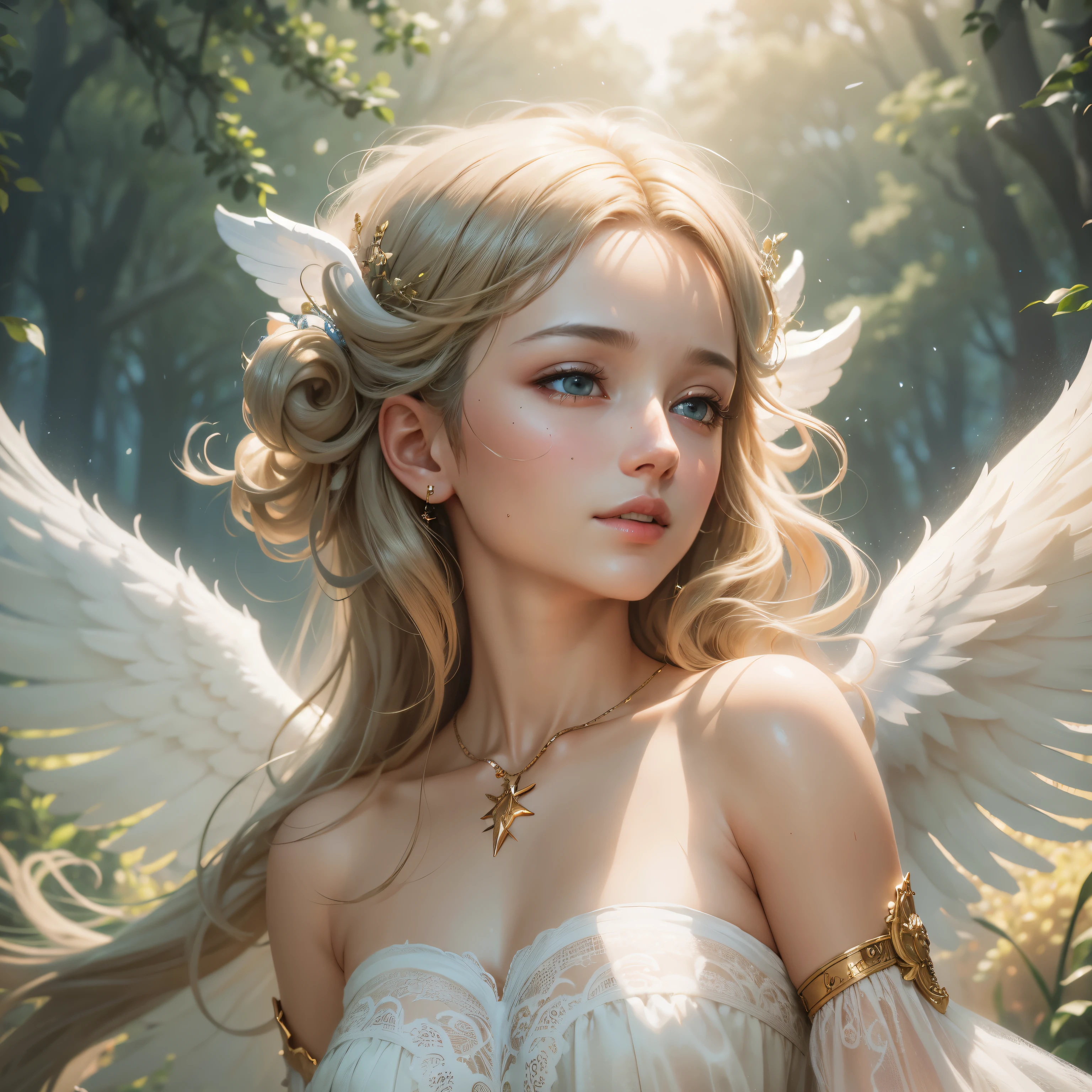 masterpiece, highest quality, 8k, real person, realistic, Very detailed CG, shiny skin, Fully focused, heaven, glory of god, shine, Angel, bless, happiness,