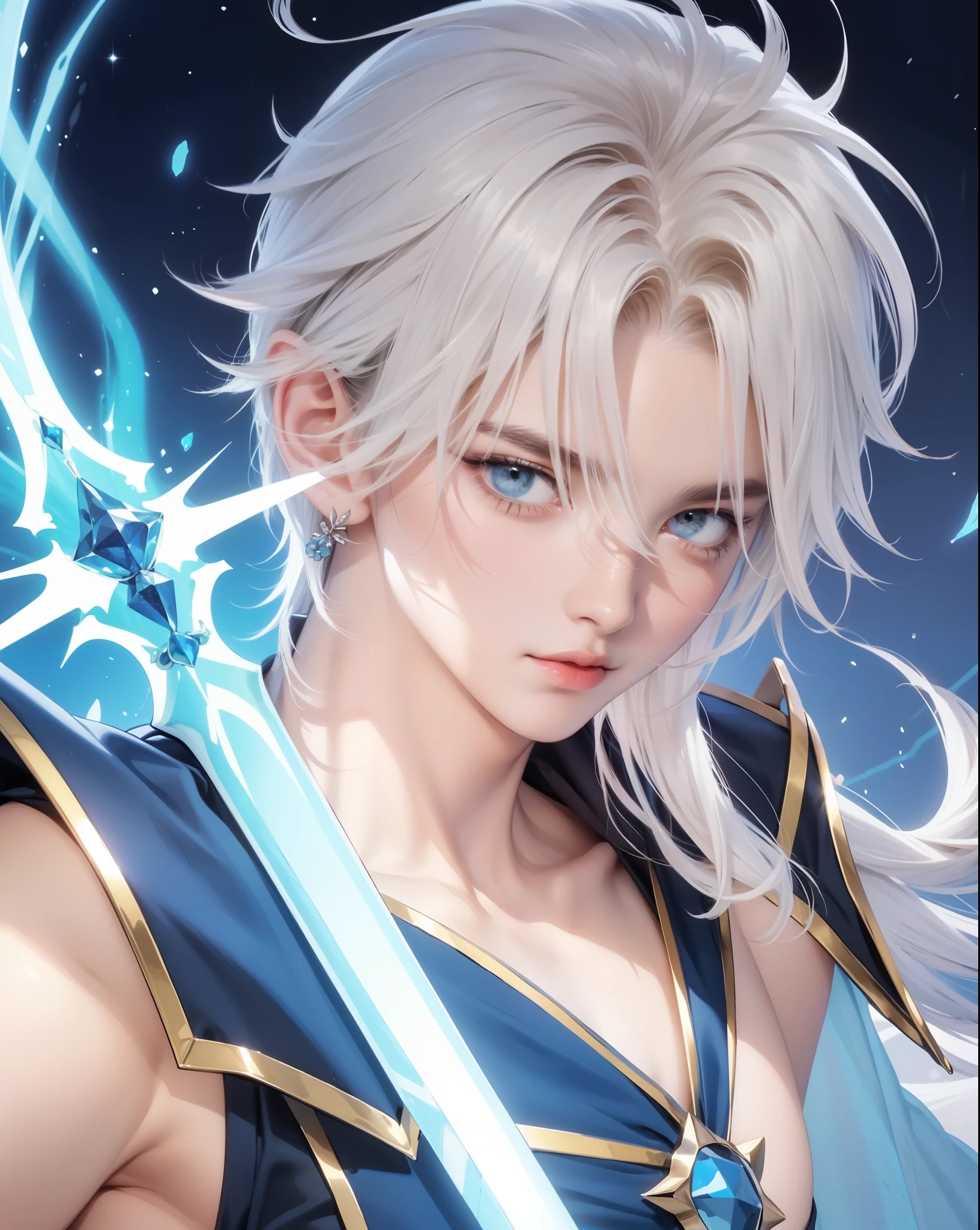 ((Best quality)), ((masterpiece)), (detailed), ((perfect face)), ((halfbody)) perfect proportions ,He is a handsome student, 18 years old, short hair, there is a background of a detailed scenery with gnostic vibe ((perfect face)) detailed character