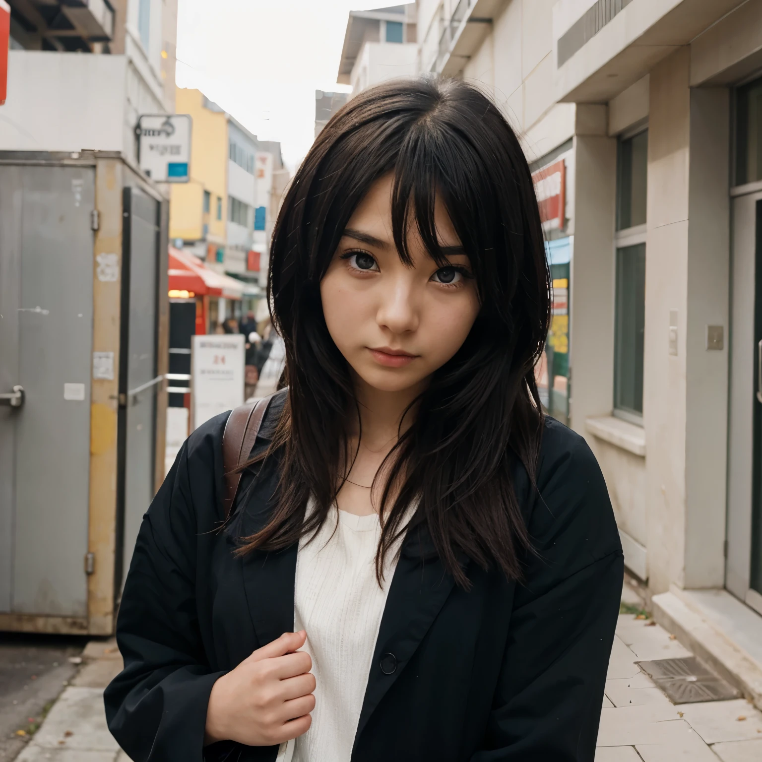Anime girl staring somone from afar