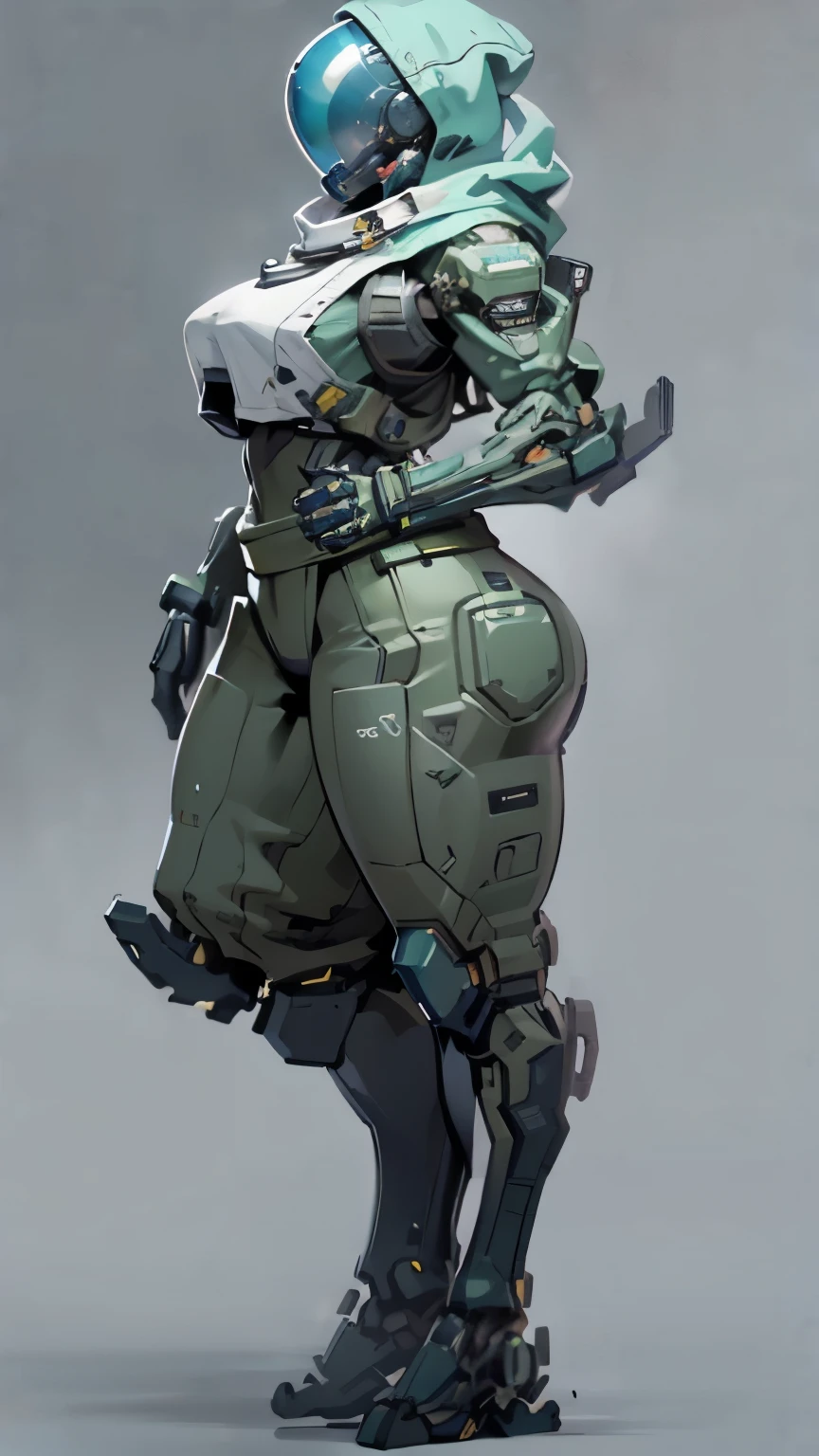 Masterpiece, High quality, ((character concept art)), ((character design sheet, same character))

a futuristic-looking female military commander, wearing a ((kevlar helmet)) and is dressed in ((turquoise suit)), holding weapon, holding gun, wearing epTactical, XCOM game inspired, XCOM character, ((wide hips)) tall, video game character design, accessories,

Expert high detail concept art, comic book style, intricate comic book outline line work, flat colors, concept art, solid background ((huge tits)) ((hoodie)) good hands