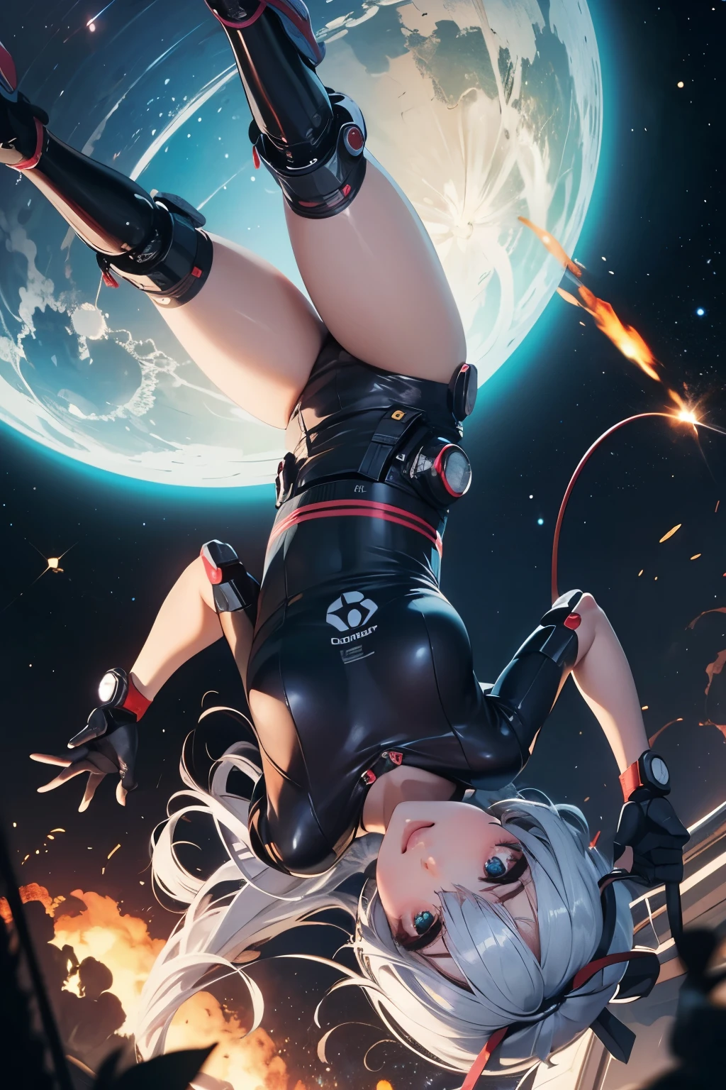 highly detailed, high quality, Artwork, jack-o' challenge, flexible, open legs, top to bottom bottom to top, Hutaodef, (((eve from stellar blade))), Sexy sci-fi girl,Dynamic sexy action pose, ponytail, shiny black and gray skintight body, cyberpunk, Amateur photographer, underground scattering, film grain, very detailed skin texture, high quality, 35mm photography, film grain , Bokeh, Professional, black hair