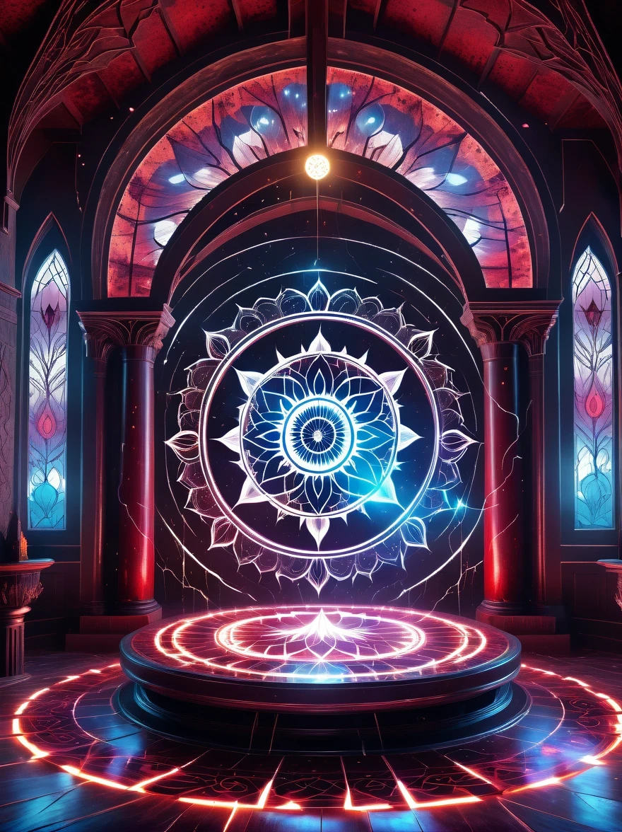 Demon World Hall,Lotus altar,blood spread,strange geometric patterns,blood spatter,Pure cosmic energy transparent magic circle,Formation built with magical energy,The Wheel of Time and Space,aureola,electric wheel,Magically drawn polygons,Epic magic fantasy,Epic surrealism,Epic Thunder Magic,Epic ancient totem,Epic Mystical Magic Light,Epic dark magic,epic gothic style