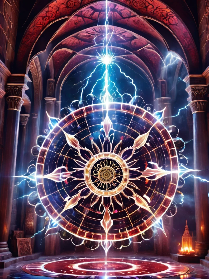 Demon World Hall,Lotus altar,blood spread,strange geometric patterns,blood spatter,Pure cosmic energy transparent magic circle,Formation built with magical energy,The Wheel of Time and Space,aureola,electric wheel,Magically drawn polygons,Epic magic fantasy,Epic surrealism,Epic Thunder Magic,Epic ancient totem,Epic Mystical Magic Light,Epic dark magic,epic gothic style