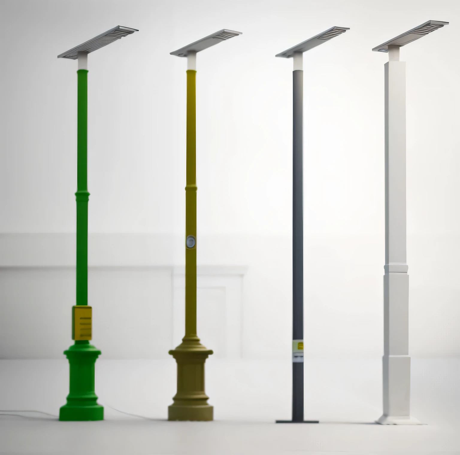 a close up of a street light with a pole and a pole with a light on it, lampposts, lamp posts, street lighting, street lamps, streetlamps, modeled lighting, street lamp, street lights, streetlights, raytraced lighting, streetlamp, volumetric outdoor lighting, dim volumetric lighting, street light, 3d lighting