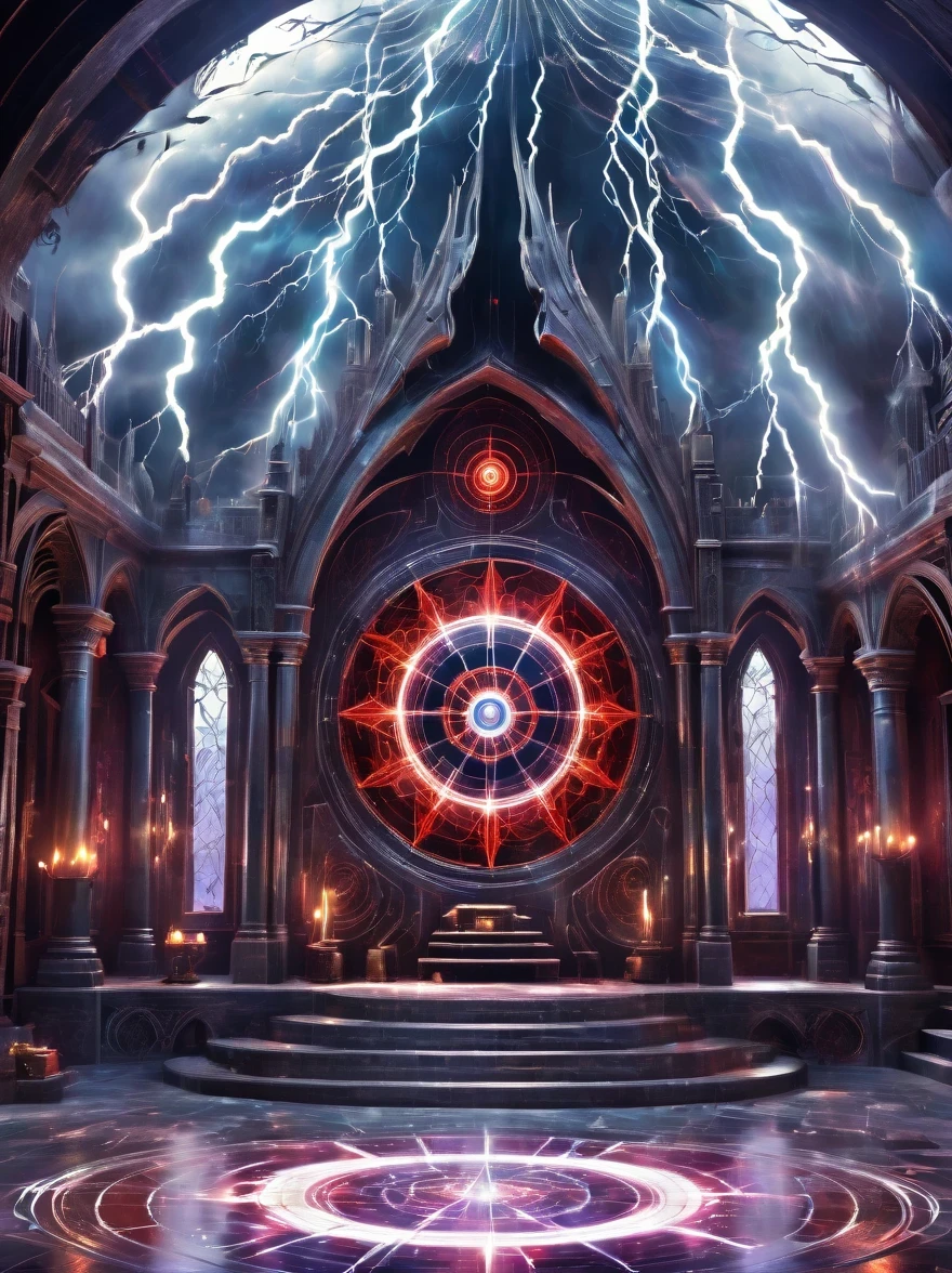 Demon World Hall,Lich Altar,blood spread,Weird round case,blood spatter,Pure cosmic energy transparent magic circle,Disc made of magical energy,The Wheel of Time and Space,aureola,electric wheel,Magically drawn polygons,Epic magic fantasy,Epic surrealism,Epic Thunder Magic,Epic ancient totem,Epic Mystical Magic Light,Epic dark magic,epic gothic style