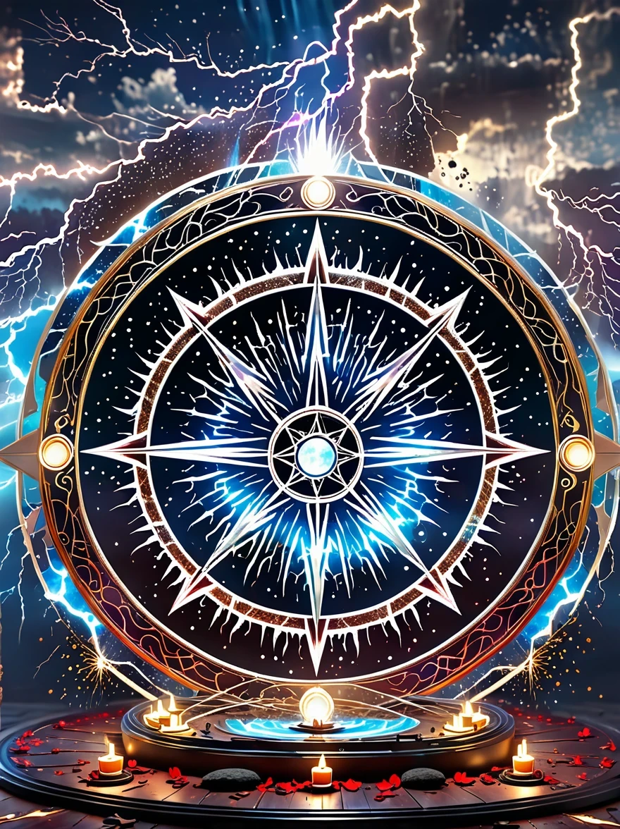 starry sky altar,blood spread,Weird round case,blood spatter,Pure cosmic energy transparent magic circle,Disc made of magical energy,The Wheel of Time and Space,aureola,electric wheel,Magically drawn polygons,Epic magic fantasy,Epic surrealism,Epic Thunder Magic,Epic ancient totem,Epic Mystical Magic Light,Epic dark magic,epic gothic style