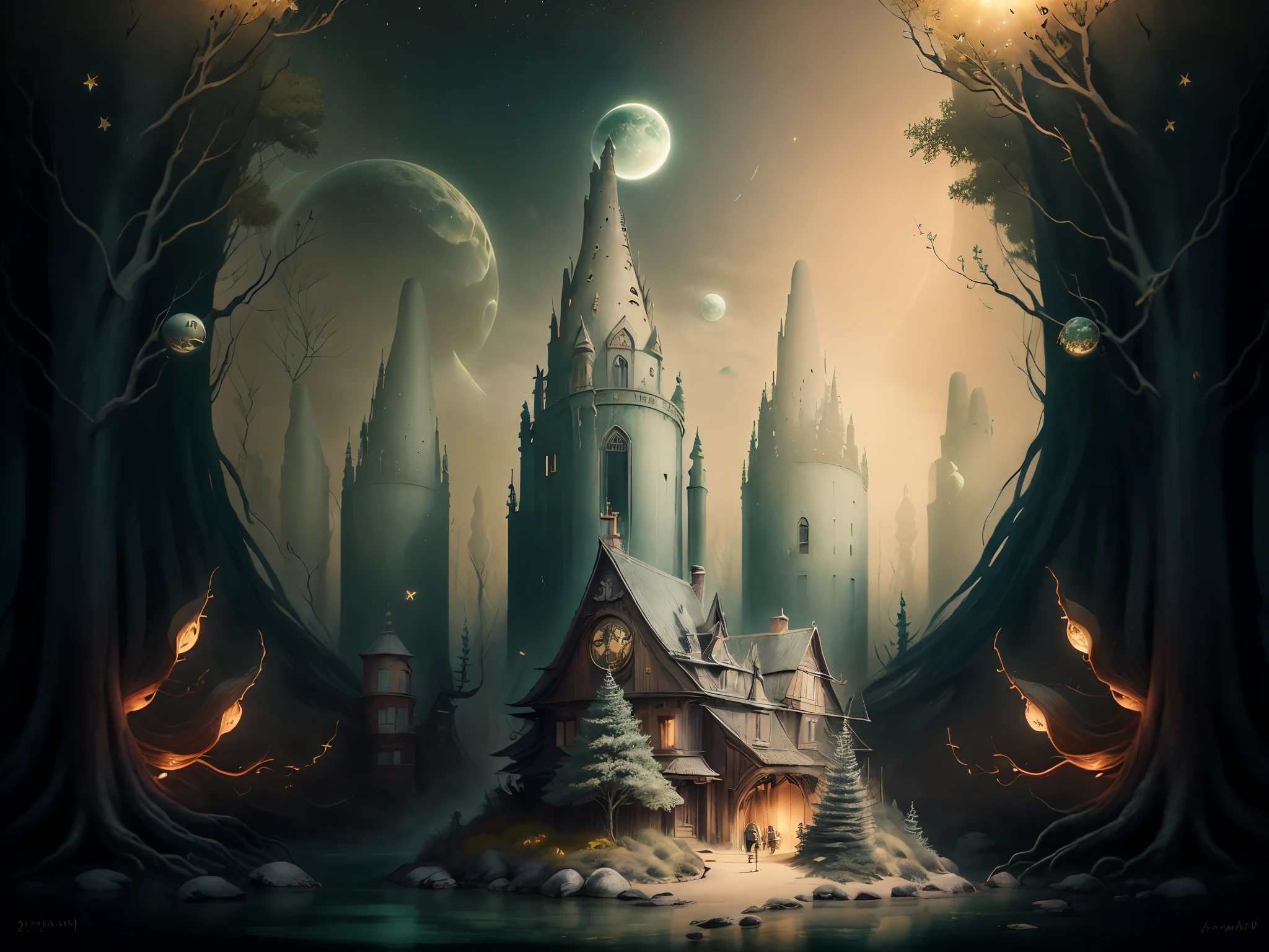 plano medio: 1.3, obra maestra, ((hombre hermoso, muy detallado y hermoso,: 1.5)), ((hermoso bosque frondoso, firefly throughout the forest illuminating the night and starry sky with its light: 1.5)),(( lleno de estrellas y galaxias: 1.5)), arte digital muy hermoso, arte digital. very detailed and very detailed magical fantasy, colorfull digital fantasy art, arte digital muy detallada, beautiful and gorgeous digital art, pintura digital muy detallada, 32k