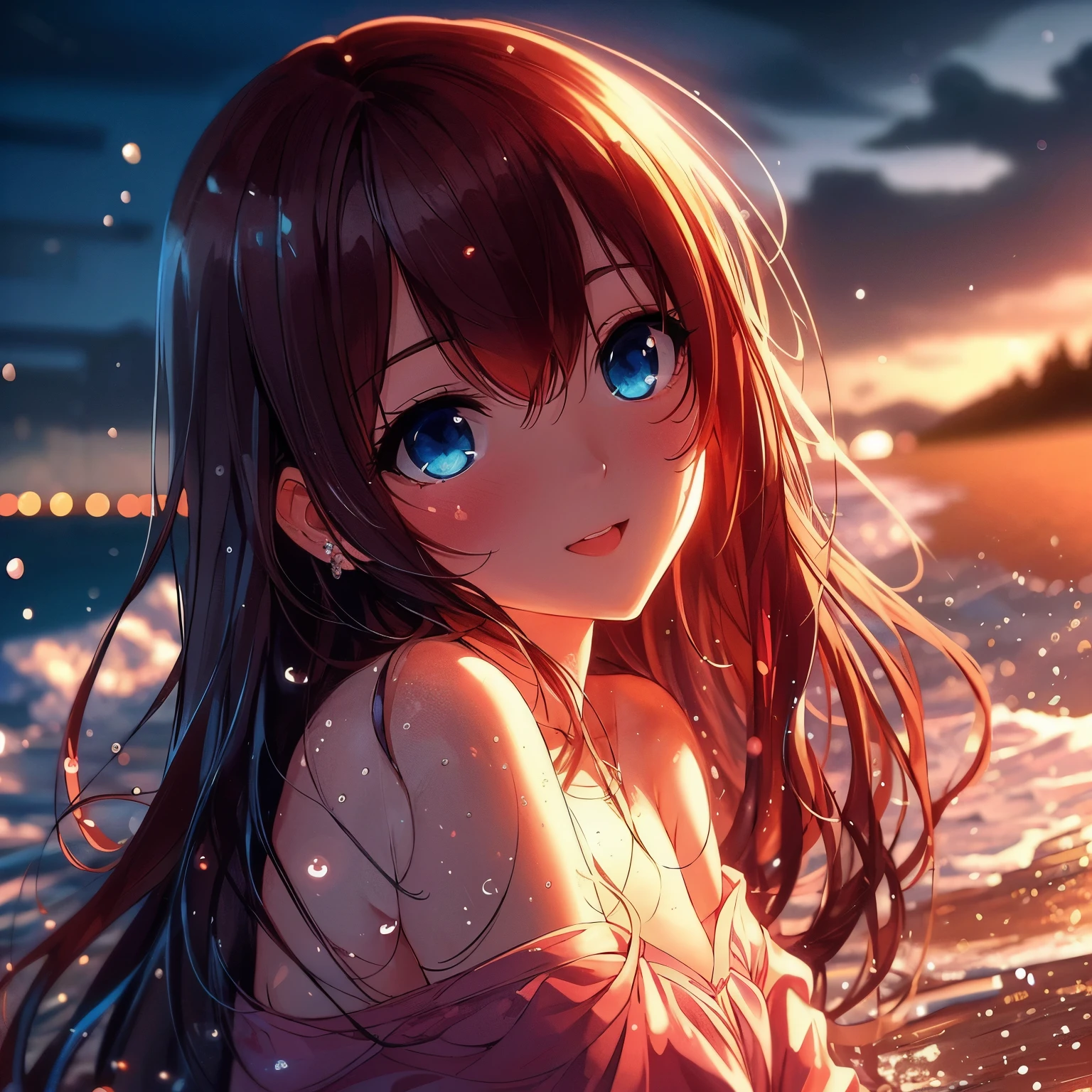 Blue eyes anime girl in water, anime style 4k, 4k anime wallpaper, anime wallpaper 4k, anime wallpaper 4k, Beautiful anime girl, night nucleus, anime girl desktop background, anime art wallpaper 4k, Anime Art Wallpaper 4k, cute anime girl, Beautiful anime, beautiful anime girl, HD anime wallpaper, Ultra HD anime wallpaper