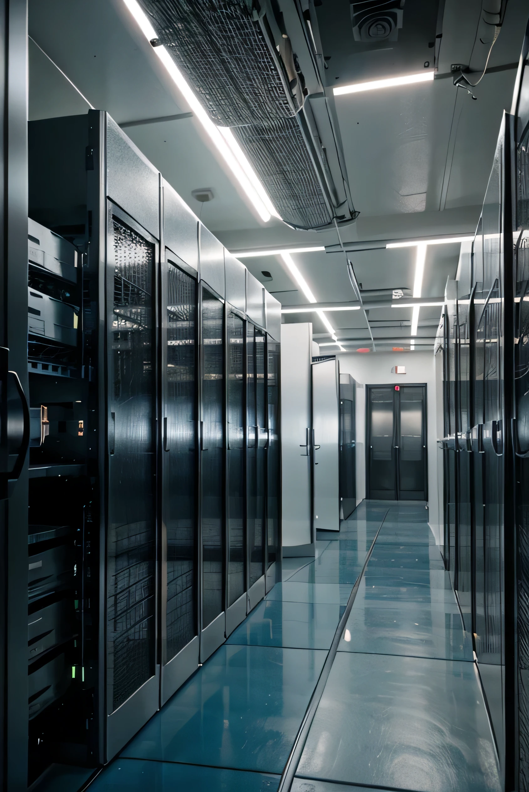 server room inside, many servers