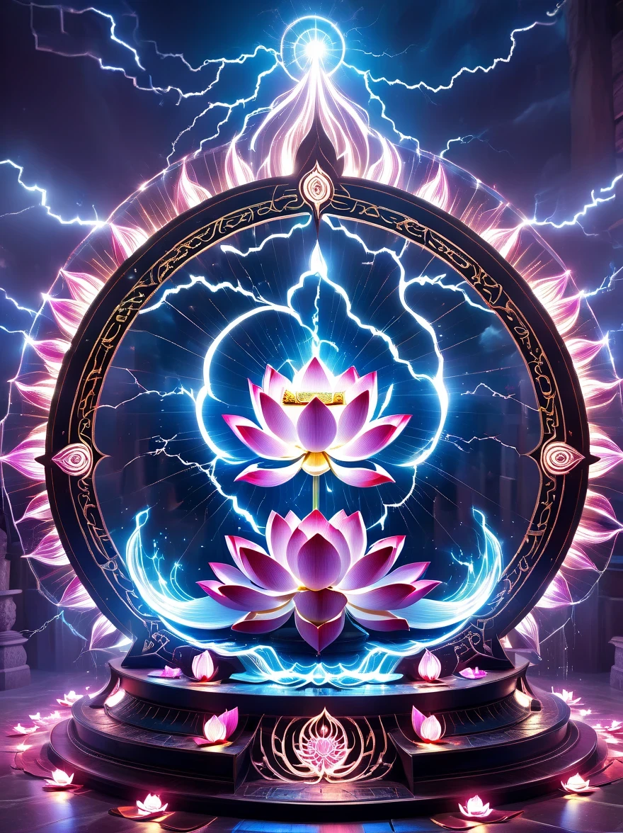 Lotus altar，blood spread，Weird round case，blood spatter，Pure cosmic energy transparent magic circle，Disc made of magical energy，The Wheel of Time and Space，aureola，electric wheel，Magically drawn polygons，Epic magic fantasy，Epic surrealism，Epic Thunder Magic，Epic ancient totem，Epic Mystical Magic Light，Epic dark magic，epic gothic style