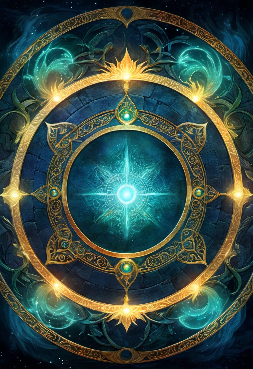 The imprint of ancient times. The origin of the magic circle of ancient mythical beasts can be traced back to ancient times.,They are precious imprints left over from ancient magic. Glowing Lights Magic Circle Theme Detailed Fantasy Art Detailed Digital Animation Art Magic Realism Super Detailed,Clear pattern,beautiful,artwork,masterpiece,Master-produced photo-realistic highly detailed digital art,fantasy art behavior,surreal