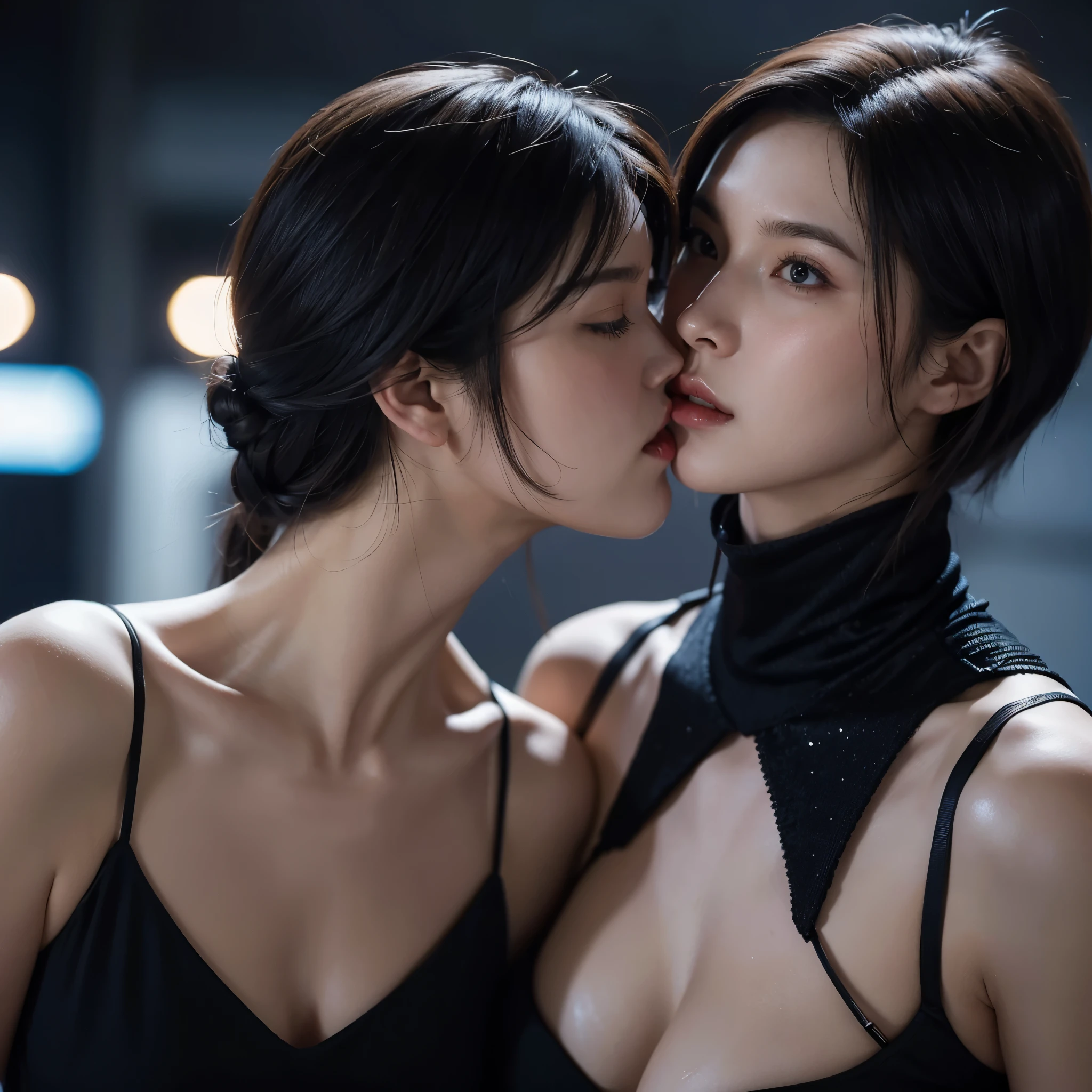 Ada Wong kissing Jill valentine