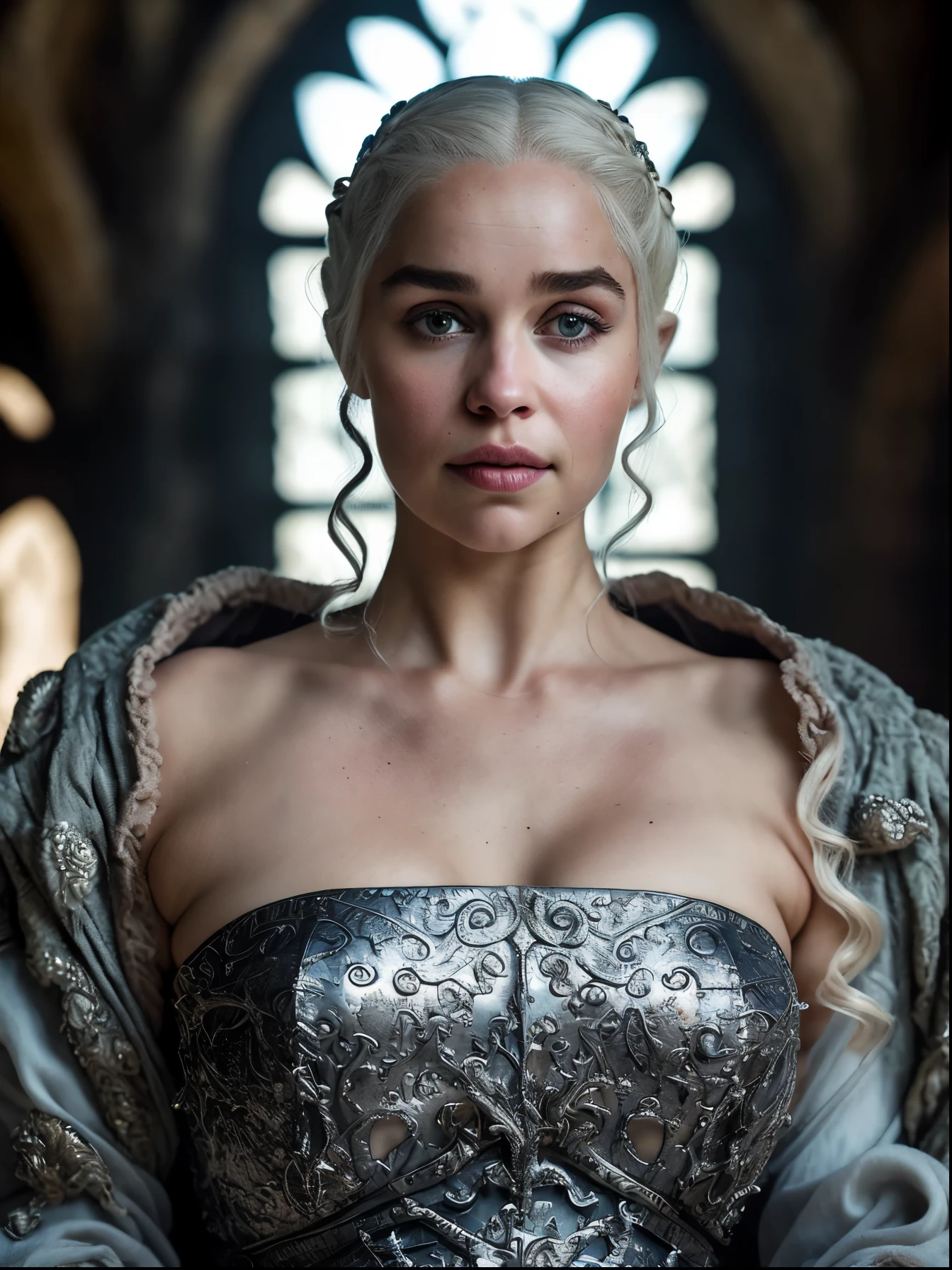 Royal Satin dress, Perfect eyes, flawless Beauty, pierced eyes, Masterpiece, Daenerys Targaryen, Gorgeous woman, queen, Queen Lady, Princess of Dragonstone, black mole on breast, The Unburnt, Queen of Meereen, Queen of the Andals, the Rhoynar and the First Men (claimant), Protector of the Seven Kingdoms (claimant), Khaleesi of the Great Grass Sea, Breaker of Shackles, Mother of Dragons, The One Who Was Promised, Lady of Dragonstone , 45 years Old, she is a Full growned lady now, beautiful mature lady, the queen, milf beauty, mature queen, Best quality, a small, charming Beauty, a captivating woman, fully ripen milf body, lustful queen, alluring appearance, unrivaled beauty, wonderful breasts, large breasts, mediaeval erotic costumes, a Game of Thrones-inspired costume, a close-up of a woman from the middle ages, Daenerys Targaryen, Daenerys, resembles Emilia Clarke, Emilia Clarke, scene from "Game of Throne," deep cleavage, warrior princess, healthy body, perfect thick body, attractive figure, fleshy body, style of "Game of Throne," beautiful lady, beautiful woman, mediaeval clothes, stunning woman, 8K, insane details, dress made of clothes and jewelry, perfect hair, styled hair, high clarity eyes, perfect hands, perfect fingers, perfect eyes