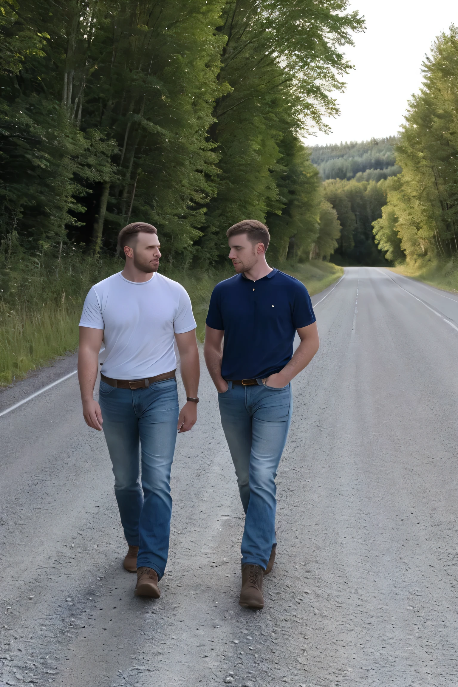 realistic, Men with short hair , Country roads