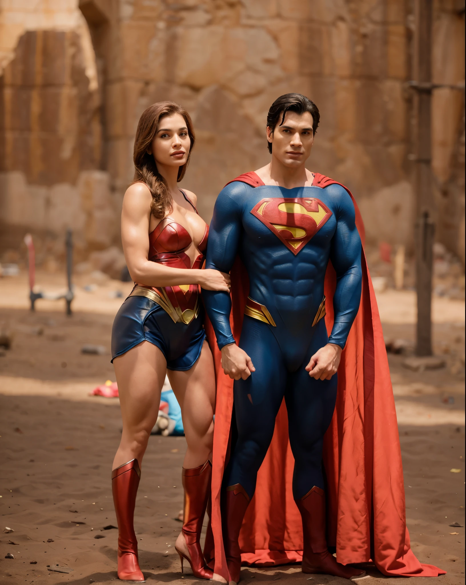 Superman e Mulher Maravilha, extremamente realista, lindos, Casal, heroes, Fitness, bunda grande, pernas grossas