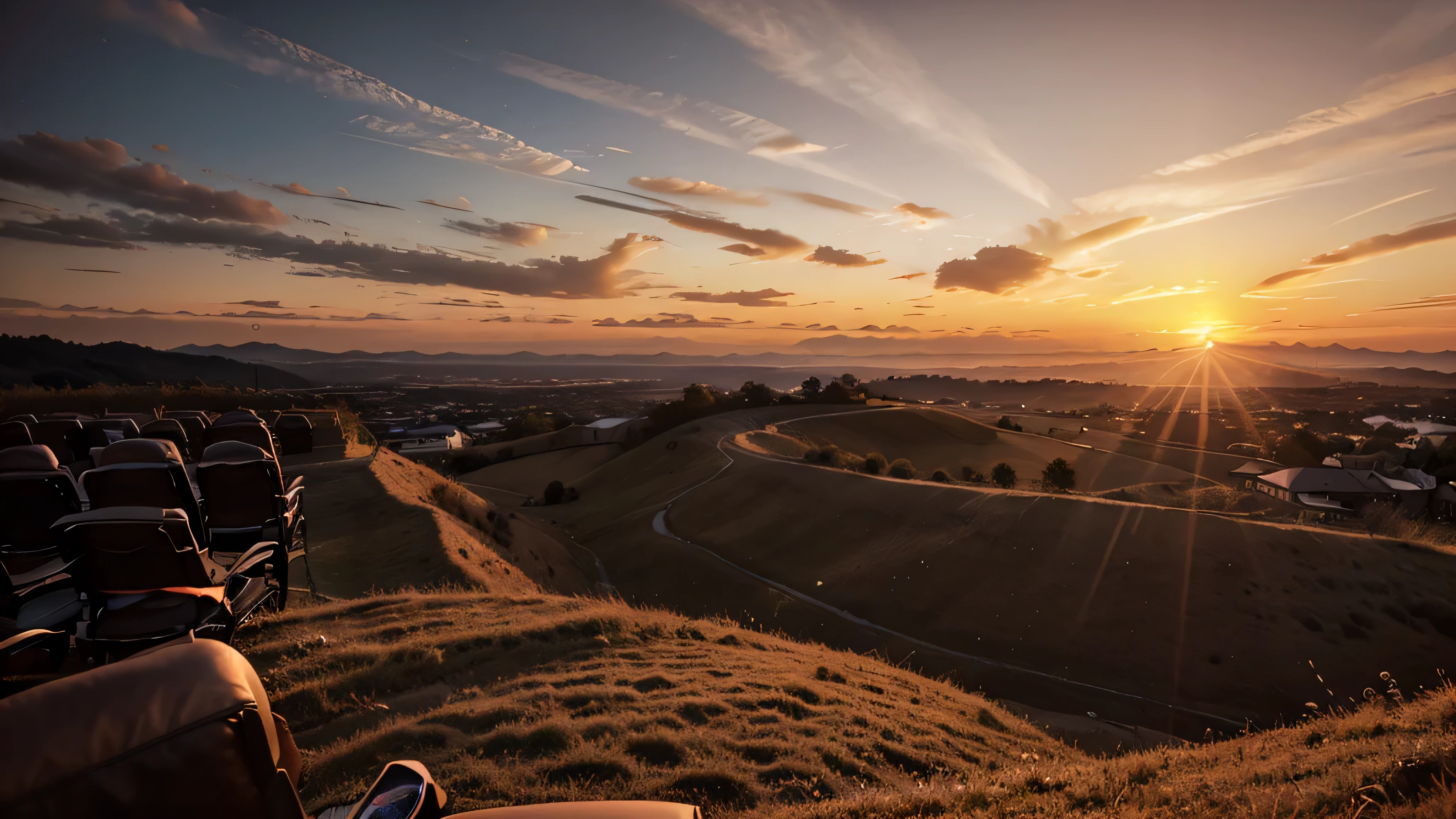 landscape of a sunset, cinema image, High definition, alta qualidade