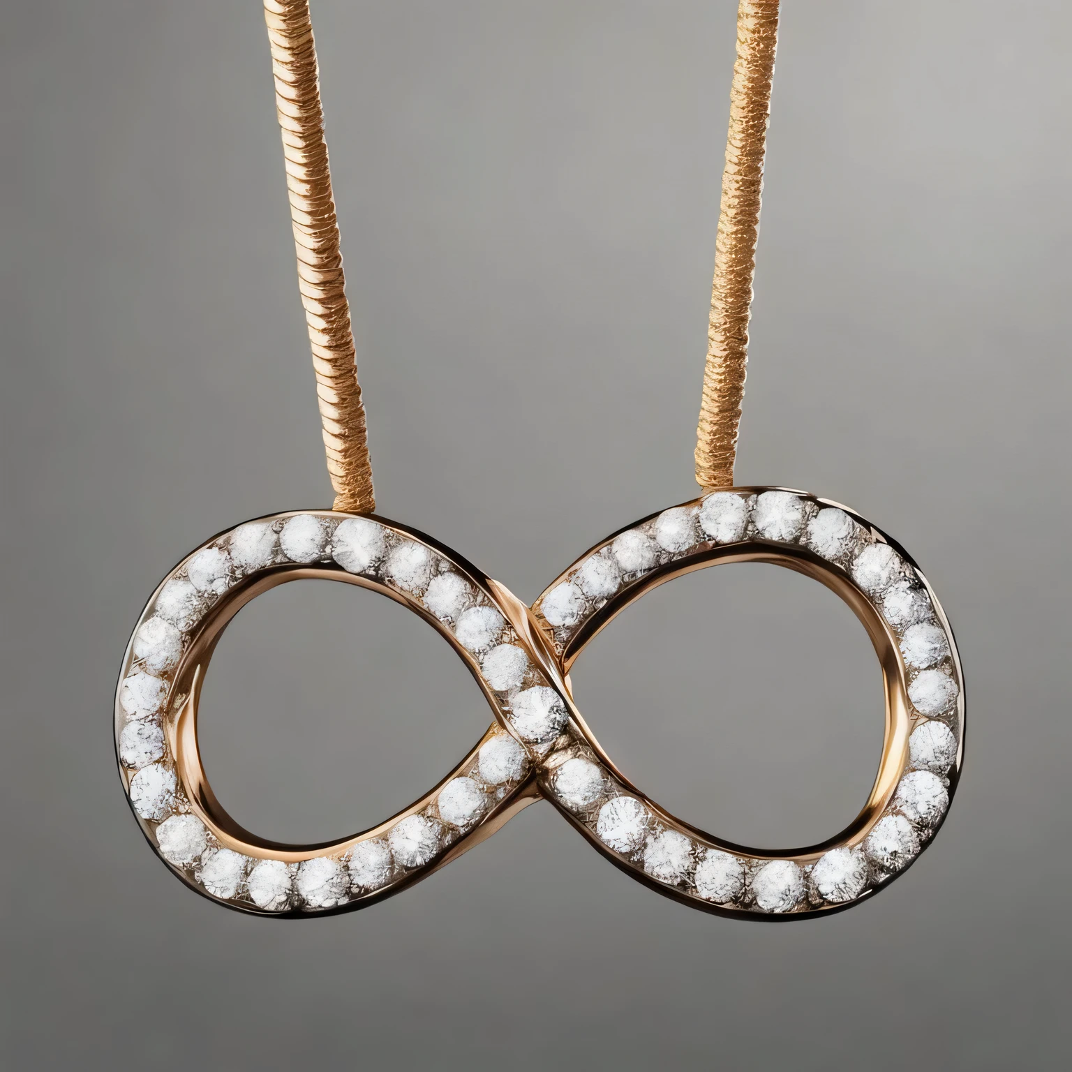 un primer plano de un colgante de infinito de diamantes en una cadena de oro, infinidad symbol, infinidad, Joyas de oro, infinidad symbol like a cat, the concept of infinidad, joyas de oro, cadena de diamantes, gold cuello, jewelry photography, Joyas de oro, love is infinidad, with infinidad, por Reuben Nakian, inspirado en samuel silva, cuello, swarovski