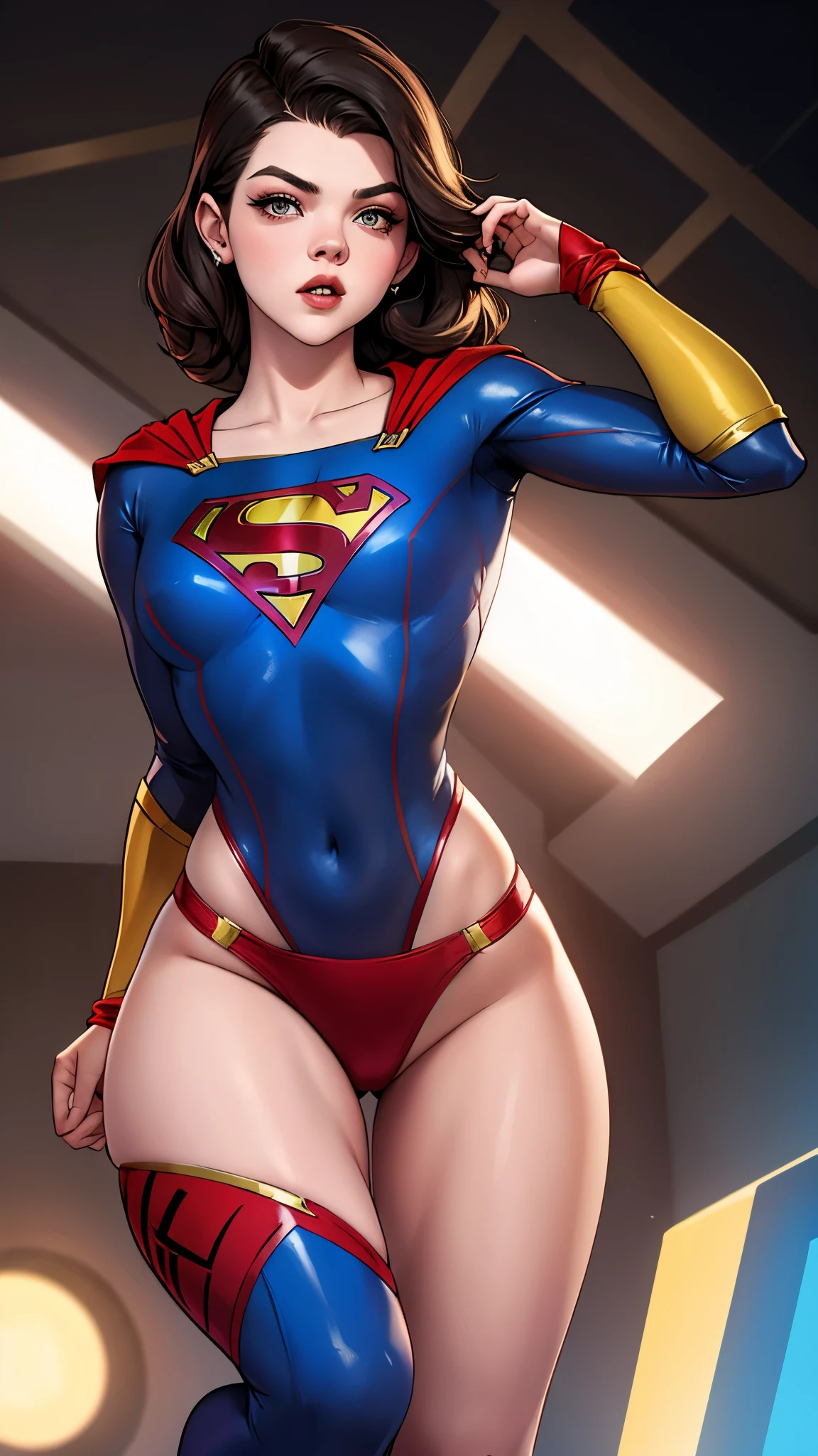 Georgie Henley como Supergirl, heroin, extremamente realista, sexy 