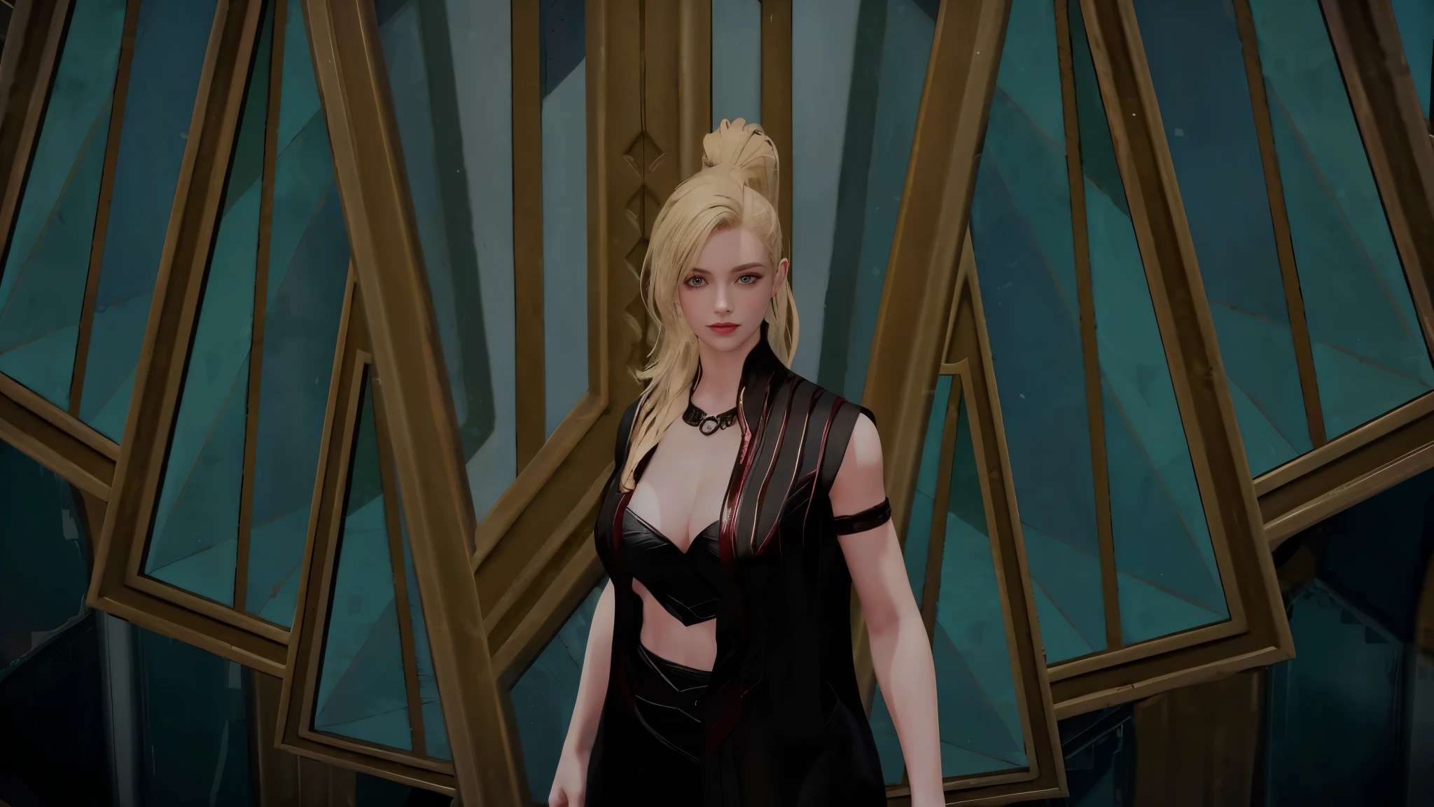 il y a une femme en robe noire debout devant un immeuble, female character, attractive and captivating woman, Tifa Lockhart aux cheveux blancs, Nouveau personnage, capture d'écran du gameplay de mode, portant un manteau sur une plaine foudroyée, sigma femelle, Canari noir, image en jeu, the smiling goddess Artemis, portant un costume noble noir, Morrigan, ((porter une robe d'aristocrate))