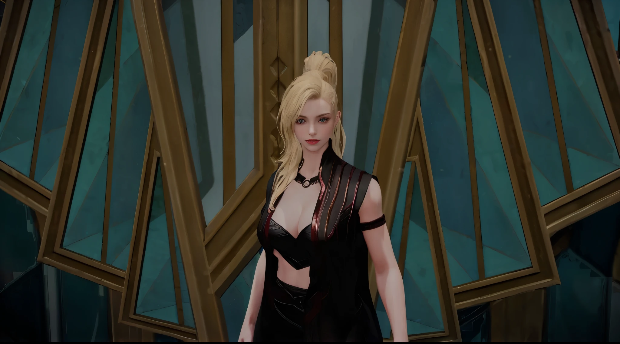 il y a une femme en robe noire debout devant un immeuble, female character, attractive and captivating woman, Tifa Lockhart aux cheveux blancs, Nouveau personnage, capture d'écran du gameplay de mode, portant un manteau sur une plaine foudroyée, sigma femelle, Canari noir, image en jeu, the smiling goddess Artemis, portant un costume noble noir, Morrigan, ((porter une robe d'aristocrate))