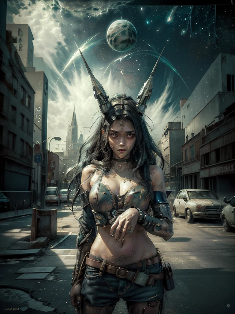 entire shot: 1.3, masterpiece, ((handsome man: 1.5, very detailed and beautiful, dynamic pose: 1.5)), ((apocalyptic city with a night and starry sky: 1.5)),(( full of stars and galaxies: 1.5)), very beautiful digital art, digital art. highly detailed and highly detailed magical fantasy, colorful digital fantasy art, highly detailed digital art, beautiful and gorgeous digital art, highly detailed digital painting, 32k