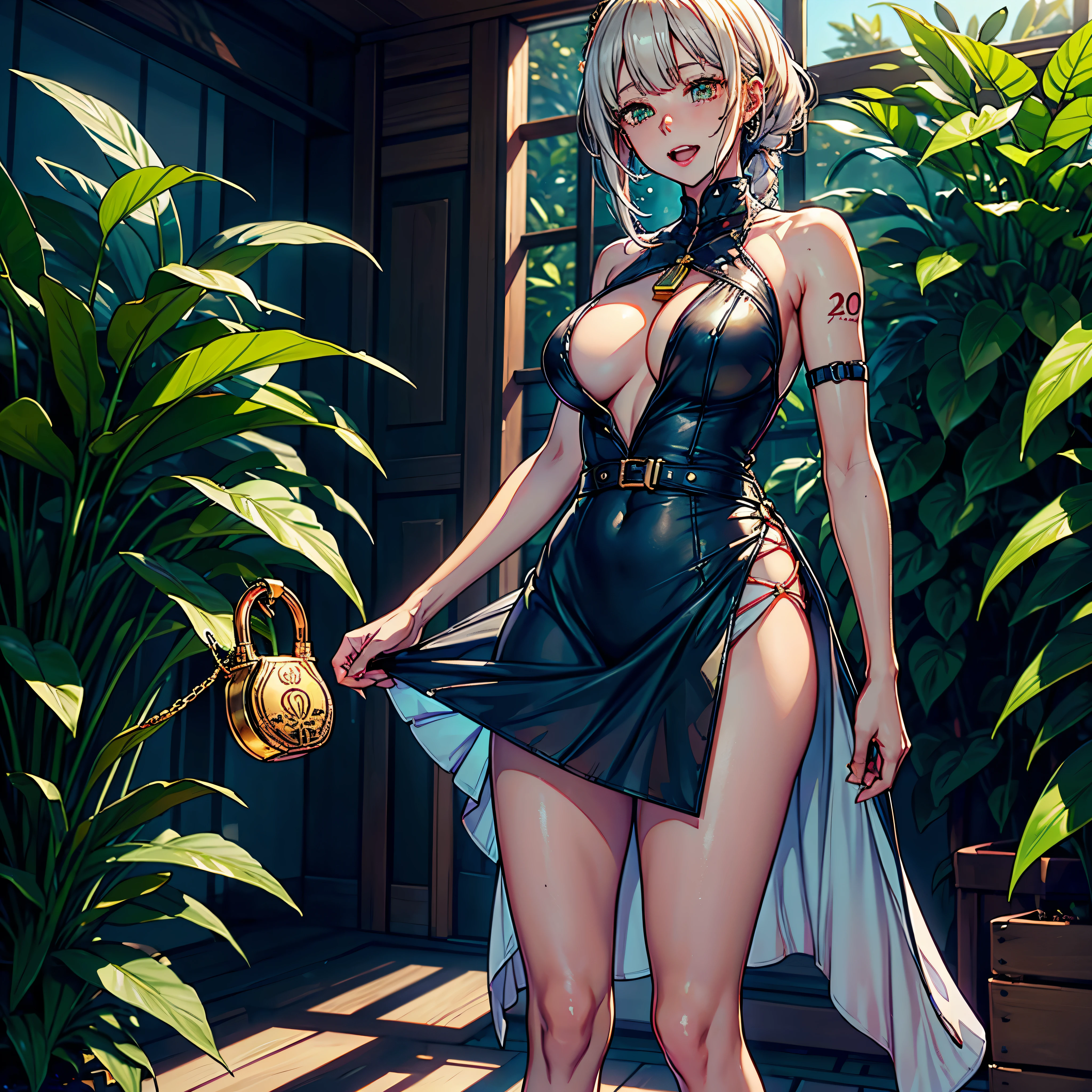 Girl holding balloon in hand, In the greenhouse, There are many potted cacti in the greenhouse. Cinematic ultra unrealengine5 masterpiece ultra_high-quality ultra_high-resolution CowGirl deep path equirectangular Gorgeous Diva epic brights eyes howling meticulously intricate ultra_high-details ultra_pro-photo-realistic ((athletic Diva Queen Native dreads african tanmed skin obvious agate perfect divine ecstatic cheekbones effects reddened embarrassed ultra beautiful_Eyes (Bright Eyes, Bright Eyes) brown black Turquoise Sapphires Open Mouth Teeth Smile tongue wet_lazuli_droplet pilot Jacket Floating crux fringe Eccentric Cape Pearl Lys Levitating Shoulders-Off chemise blanches dentelles clavicules papillotes reveal breasts falling sideboob felt satin orange corsait yellow spinel thick leather skirt silk assortie amples nombril revealing heart belt❤ cadena❤ pubic scarlet pubis-hairy obvious indigo Size silver adorned padlock Gold thighs legs garters Gothic inox boots)) enhanced ultra_sharp-focus luminescence Moonlight tourmaline volumetric lightning contrast saturate optimal accurate extreme improved reflex UHD NVIDIA_RTX_RENDERING RAY_TRACING DLSS_3 EFFECTS_CINEMATIC XT3 HDR DSLR cgi vfx sfx 3dcg color-coded romm rgb pbr fxaa txaa ssao weird conjuration strange fleuraison summon baby Lotus Earth floraison hearth sundrop liquid lava drop of Lava fullbodye tattoo sex naked nsfw varied multi etc. --v6 --s1000 --c20 --q5 --chaos100