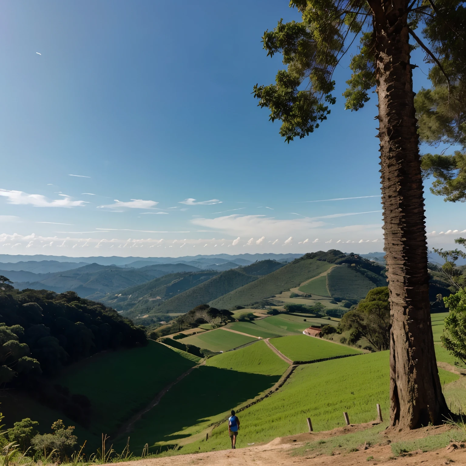 estrada em paisagem com horizonte, lusco fusco,