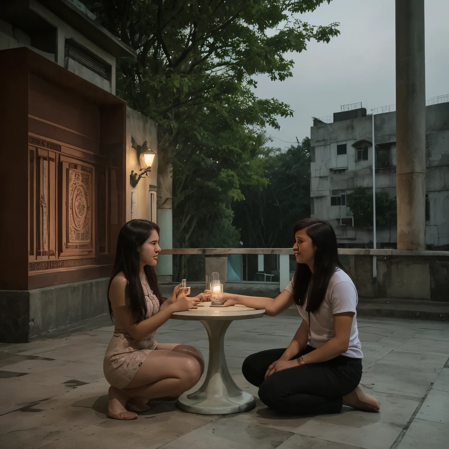 Sepasang kekasih sedang ciuman di tempat sepi dan romantis