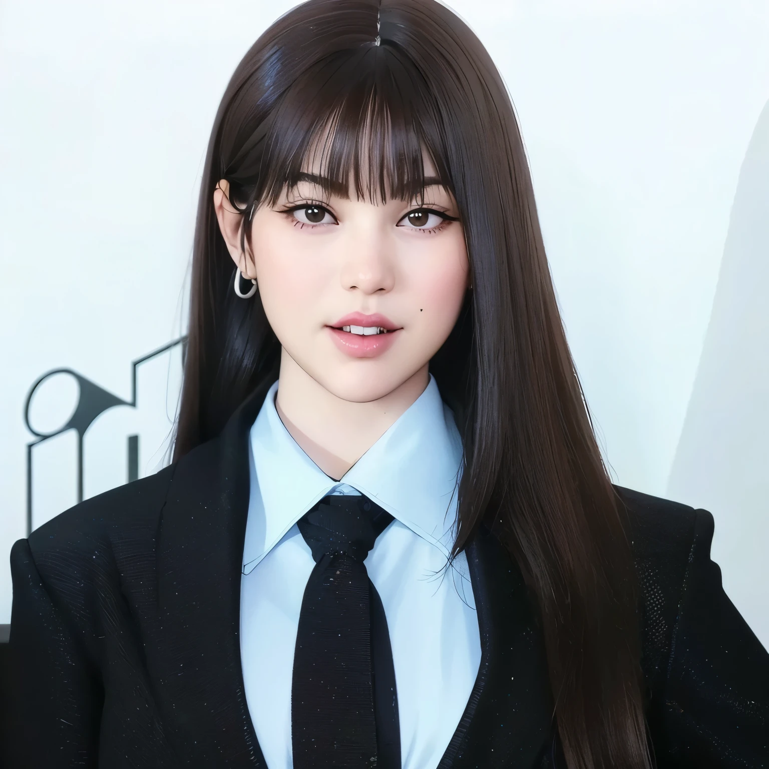 Chica anime con cabello largo y negro y camisa azul posando para una foto., hinata hyuga, sui ishida con cabello negro, es el estilo de junji, junko enoshima, este es junji sutil, yui kotegawa, hinata hyuga from naruto, 1 7 anime gothic girl, misato katsuragi, wonyoung, tomie, junji ito