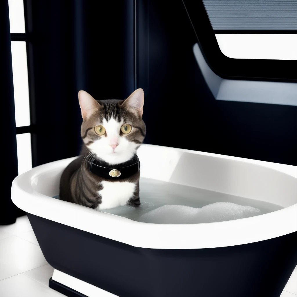 araffe in a bathtub with a cat in a star trek shirt, in the role of captain kirk, captain kirk, in star trek the original series, still from star trek, from star trek, film still from star trek, star trek, tribbles, startrek style, picard on a starboard, star trek style, milk - bath effect