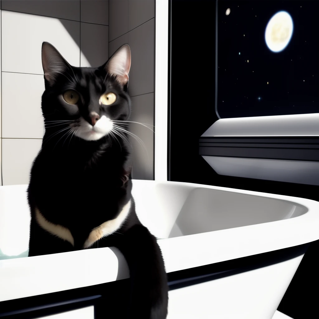 araffe in a bathtub with a cat in a star trek shirt, in the role of captain kirk, captain kirk, in star trek the original series, still from star trek, from star trek, film still from star trek, star trek, tribbles, startrek style, picard on a starboard, star trek style, milk - bath effect