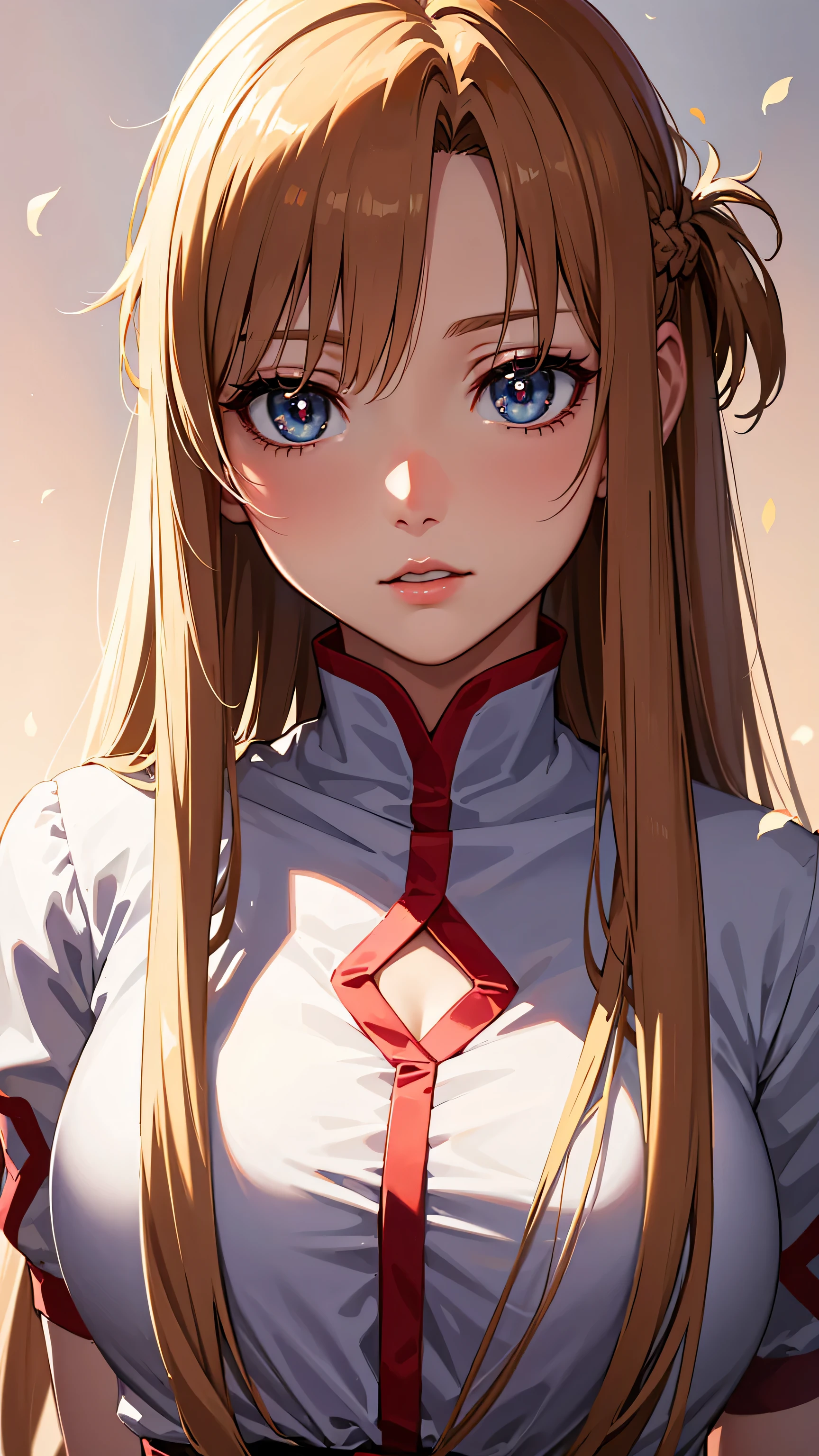 (A superb exquisite Asuna Yuuki),(Asuna Yuuki:1.5), long hair, brown hair, streaked hair, brown eyes, star-shaped pupils, straight bangs, solo, nature, extremely delicate, straight facial features, peerless beautiful girl, soft, (sensual face), ((ecchi face)), dreamy quality, exaggerated facial features, solid color, frank holly, delicate face, bright lips, slender waist, soft curves, real light and shadow, super fine, 4k, natural moving, Ultra high resolution, (masterpiece:1.2, best quality), (finely detailed beautiful eyes: 1.2), (beautiful detailed face), detailed anime artwork, clean detailed anime art, detailed digital anime art, detailed anime art, beautiful anime portrait, beautiful anime girl, beautiful anime artwork, beautiful anime art, beautiful anime style, detailed portrait of anime girl, anime girl, beautiful anime, anime illustration,