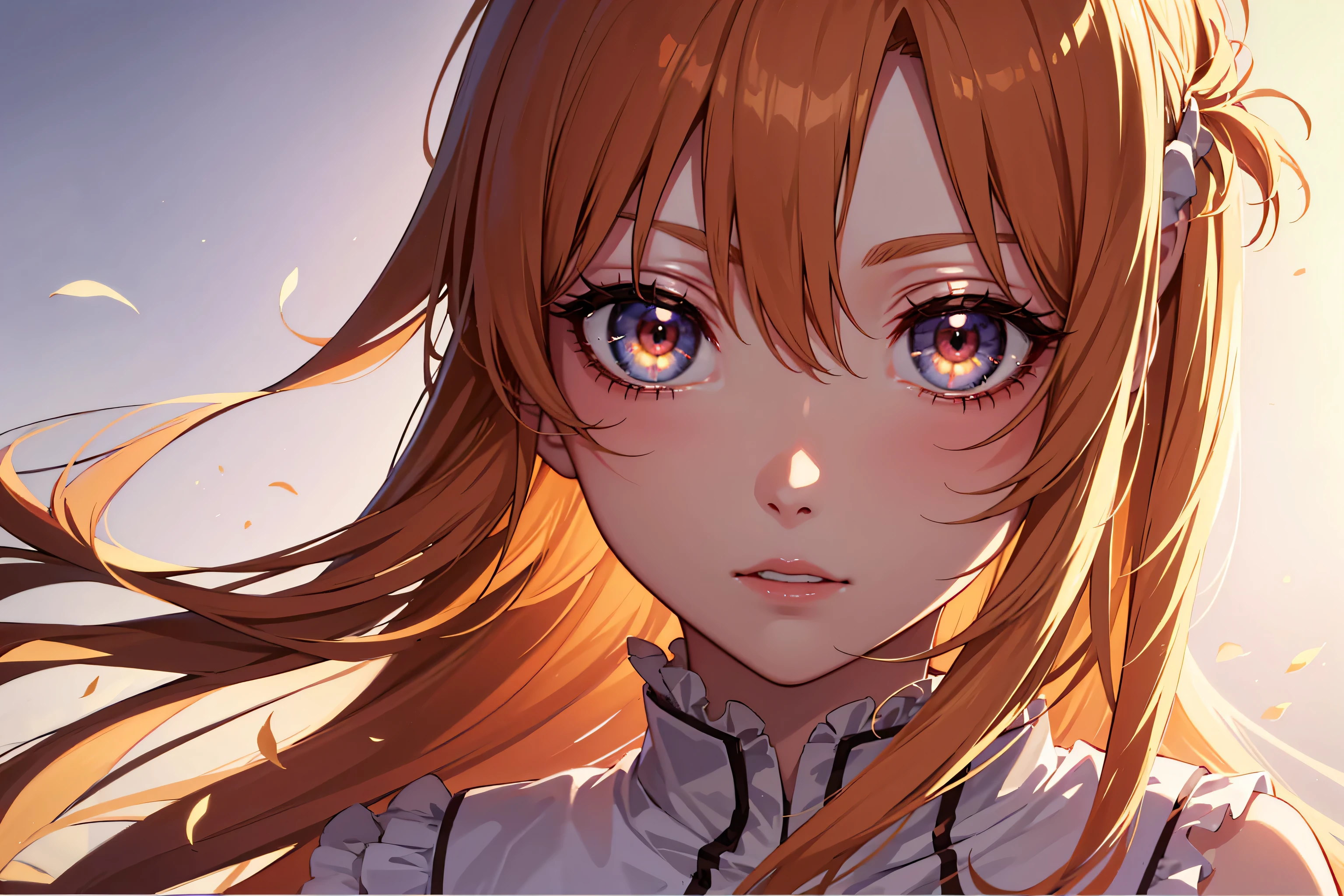 (A superb exquisite Asuna Yuuki),(Asuna Yuuki:1.5), long hair, brown hair, streaked hair, brown eyes, star-shaped pupils, straight bangs, solo, nature, extremely delicate, straight facial features, peerless beautiful girl, soft, (sensual face), ((ecchi face)), dreamy quality, exaggerated facial features, solid color, frank holly, delicate face, bright lips, slender waist, soft curves, real light and shadow, super fine, 4k, natural moving, Ultra high resolution, (masterpiece:1.2, best quality), (finely detailed beautiful eyes: 1.2), (beautiful detailed face), detailed anime artwork, clean detailed anime art, detailed digital anime art, detailed anime art, beautiful anime portrait, beautiful anime girl, beautiful anime artwork, beautiful anime art, beautiful anime style, detailed portrait of anime girl, anime girl, beautiful anime, anime illustration,