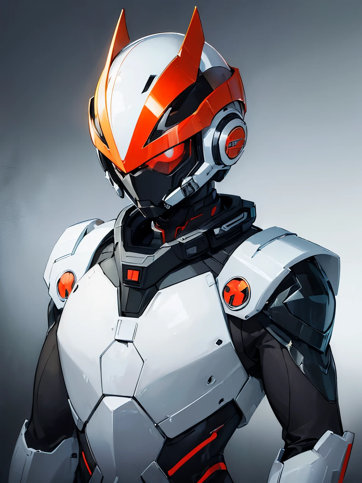 (human man:1.5), (futuristic space suit:1.2), (closed-face helmet:1.2), (black red armor, golden stripe on helmet)