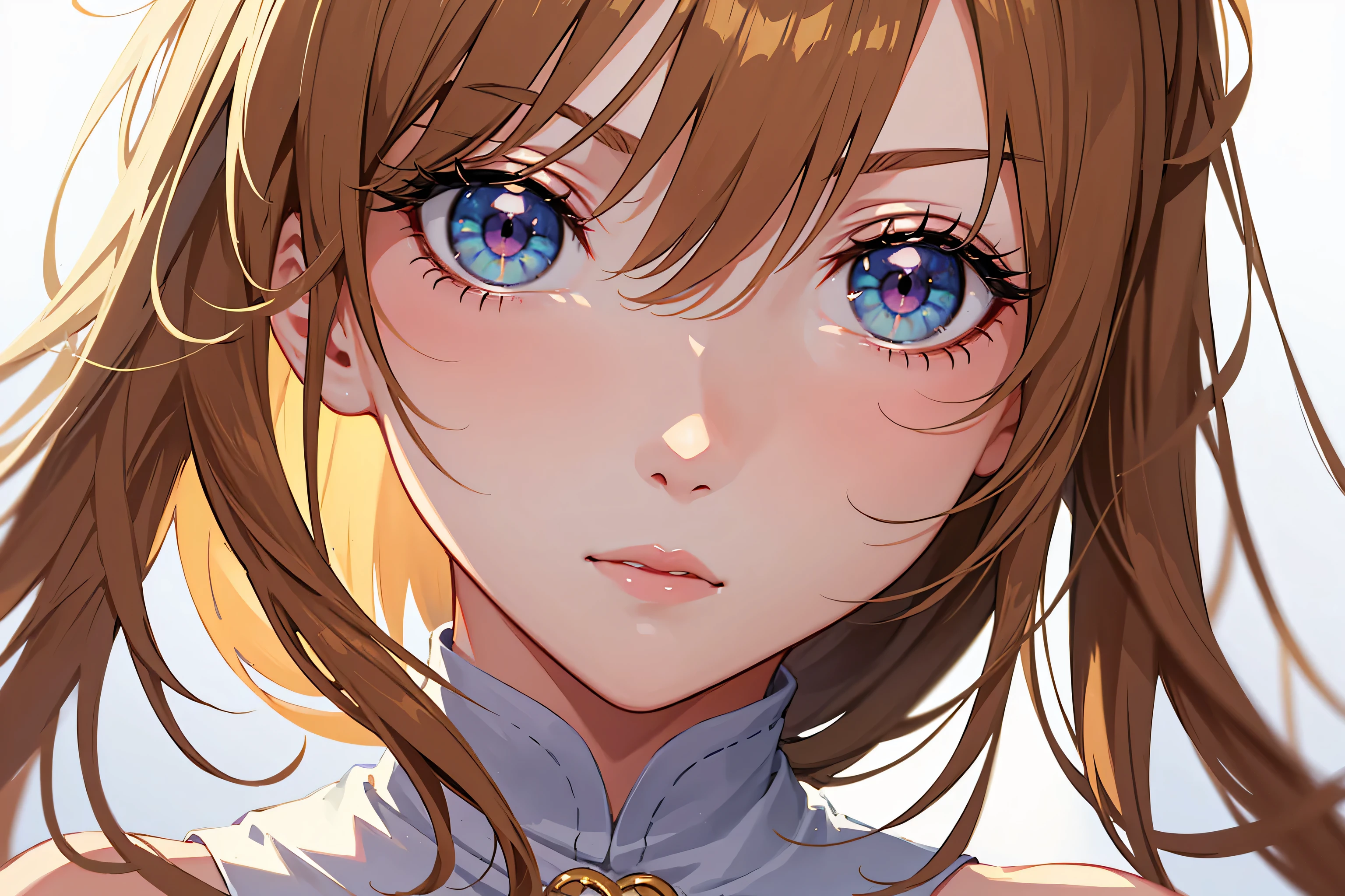 (A superb exquisite Asuna Yuuki),(Asuna Yuuki:1.5), long hair, brown hair, streaked hair, brown eyes, star-shaped pupils, straight bangs, solo, nature, extremely delicate, straight facial features, peerless beautiful girl, soft, (sensual face), ((ecchi face)), dreamy quality, exaggerated facial features, solid color, frank holly, delicate face, bright lips, slender waist, soft curves, real light and shadow, super fine, 4k, natural moving, Ultra high resolution, (masterpiece:1.2, best quality), (finely detailed beautiful eyes: 1.2), (beautiful detailed face), detailed anime artwork, clean detailed anime art, detailed digital anime art, detailed anime art, beautiful anime portrait, beautiful anime girl, beautiful anime artwork, beautiful anime art, beautiful anime style, detailed portrait of anime girl, anime girl, beautiful anime, anime illustration,Medium chest, slender body,