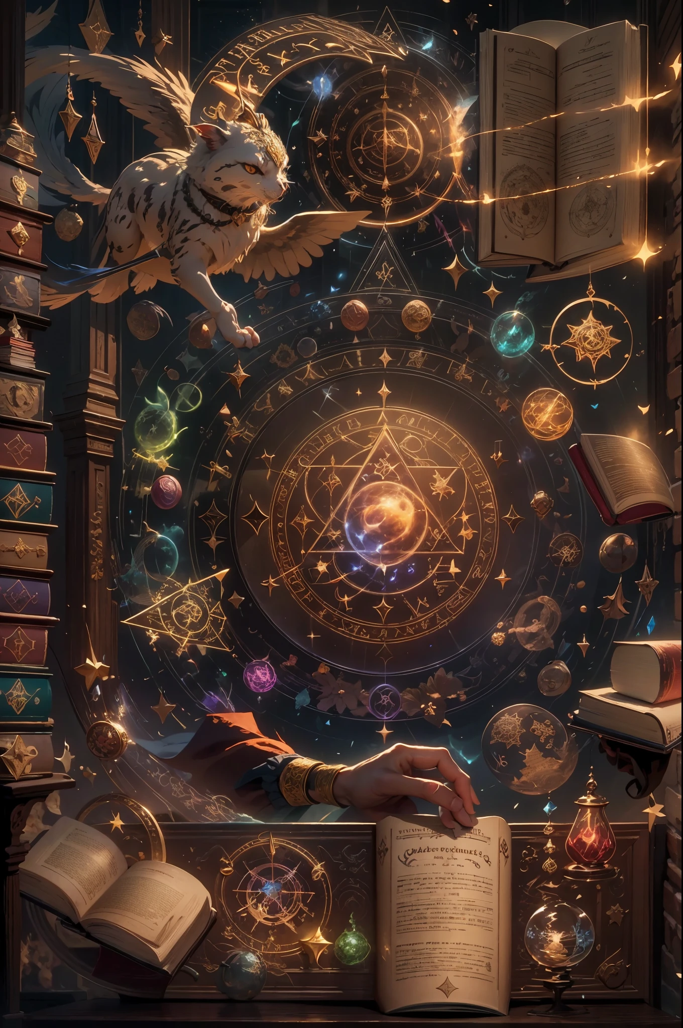 (best quality,4k,8k,highres,masterpiece:1.2),ultra-detailed,realistic, vivid colors,bokeh, HDR,studio lighting,physically-based rendering,portraits, magic book, spellcasting, magical circle, intricate magical patterns, witch, intense focus, vibrant colors, ethereal lighting
