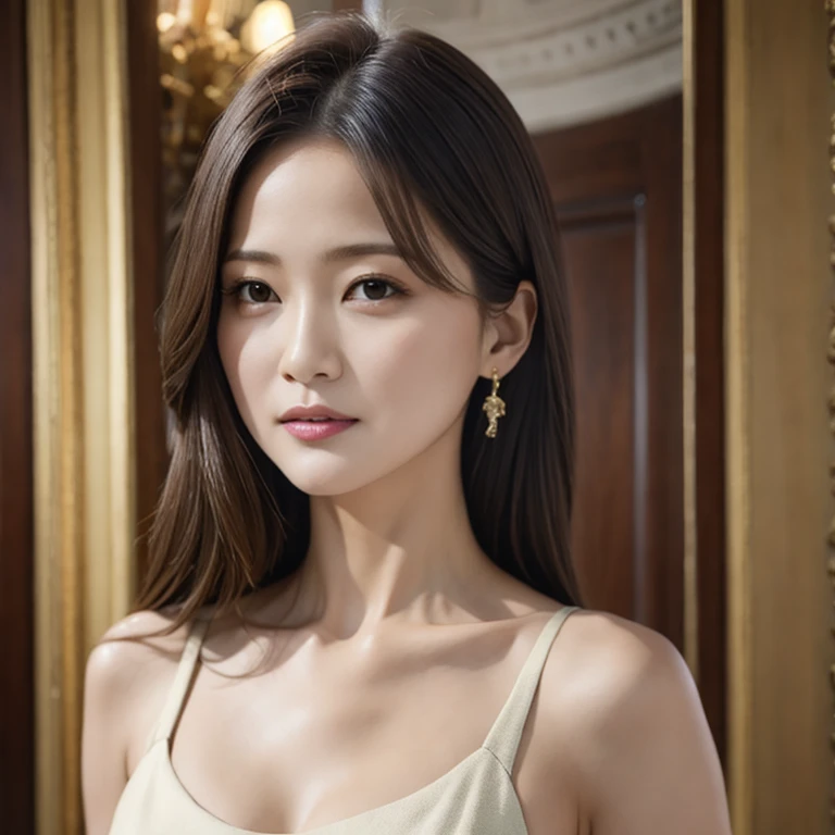 (photorealistic:1.4),(raw photo:1.2),official art,(extremely detailed CG:1.2), (masterpiece:1.2), (best quality:1.2),looking at viewer,(1girl),(long hair),standing,(thai tradition dress:1.05),pink dress,dynamic pose,(tradition shoulder shawl),((brown skirt)),(golden jewelry), , larger breasts, <lora:National goddess_V1:0.8>,, masterpiece, best quality,