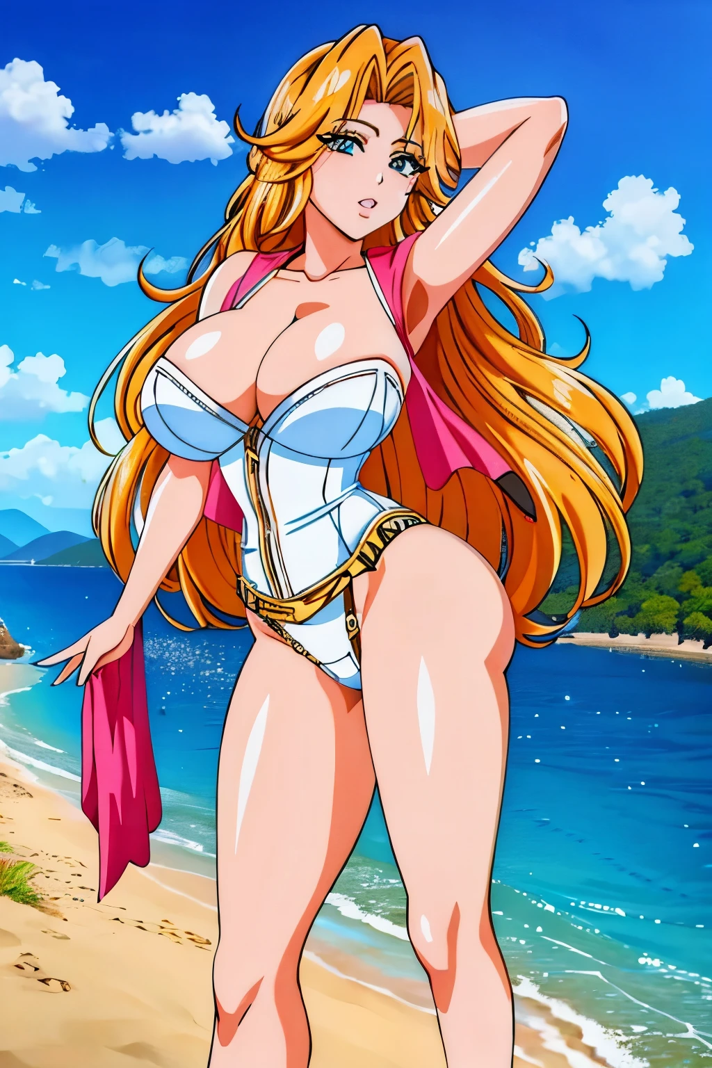 Rangiku Matsumoto in a white corset posing en un barco, angelablanca, Rubio goddess, a gorgeous Rubio, ava max, Rubio, basia tran, en un barco, otro, cl, long Rubio hair and large eyes, Asian, belleza asombrosa, vestida de un hermoso blanco, vista impresionante, alexa gracia, hermosa dama, hello