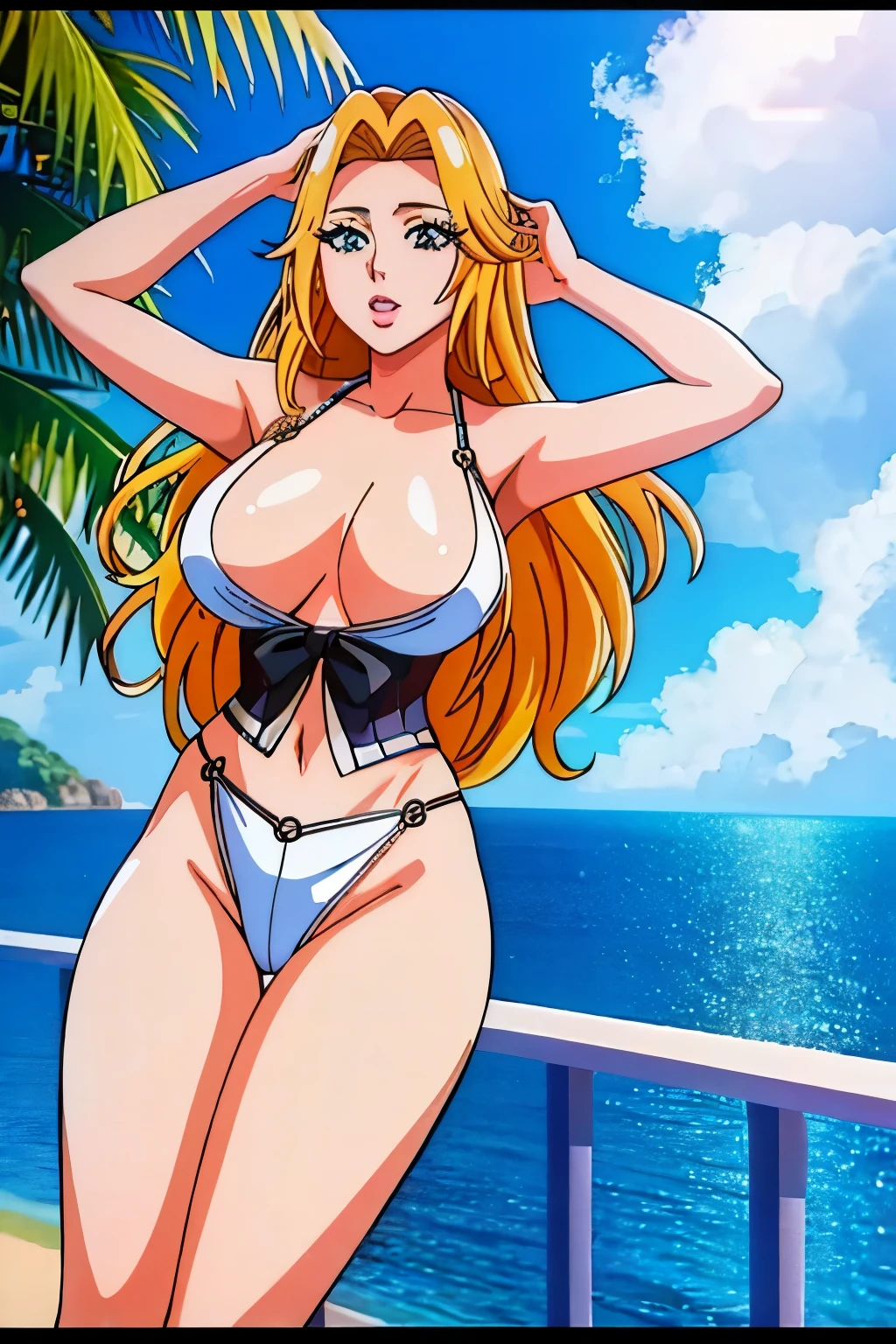 Rangiku Matsumoto in a white corset posing en un barco, angelablanca, Rubio goddess, a gorgeous Rubio, ava max, Rubio, basia tran, en un barco, otro, cl, long Rubio hair and large eyes, Asian, belleza asombrosa, vestida de un hermoso blanco, vista impresionante, alexa gracia, hermosa dama, hello