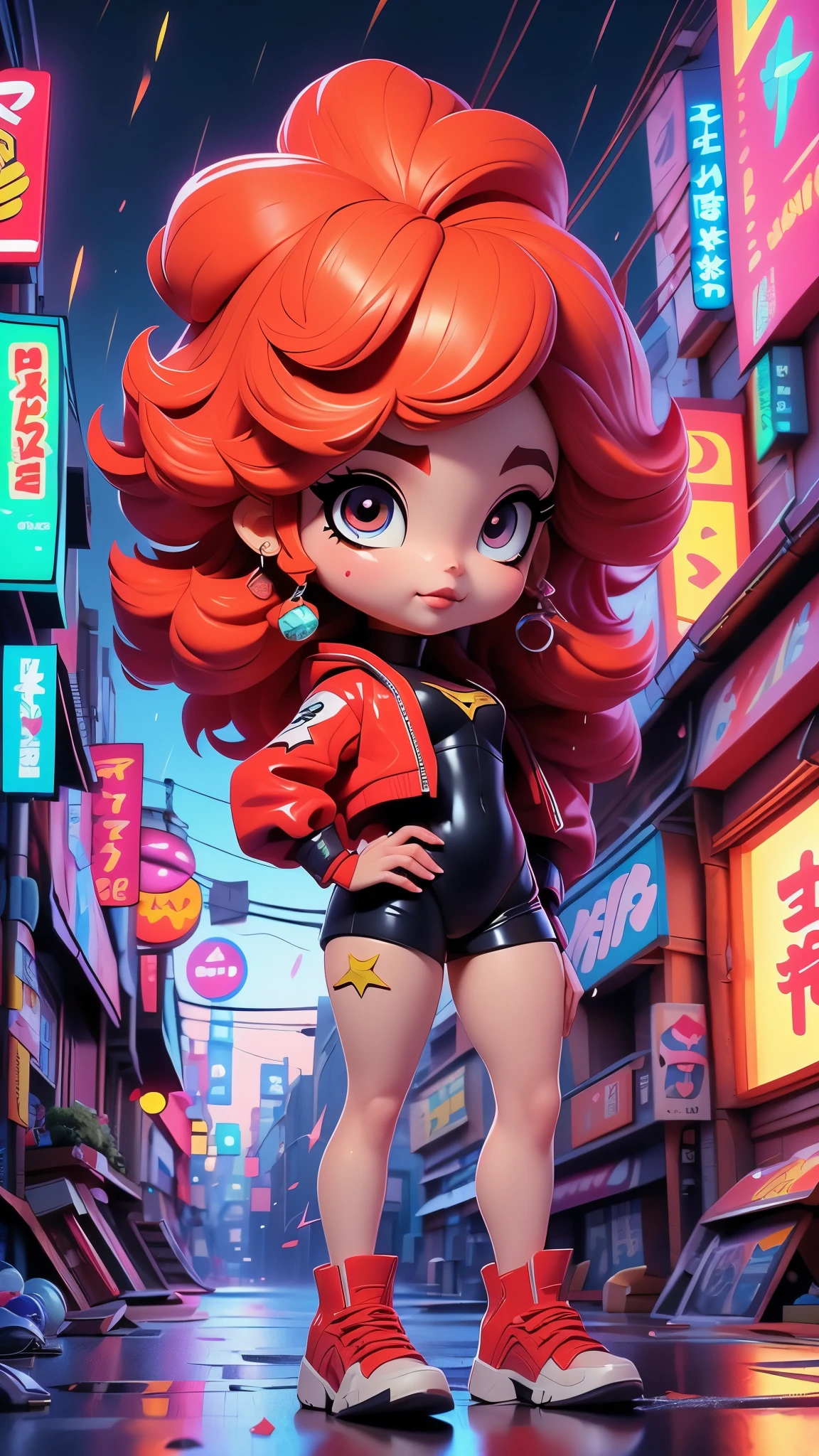(La mejor calidad,A high resolution,Ultra - detallado,actual),Ariana Grande pechos medianos, leotard,( leotardo rojo con detalles en blanco:1.4) , sin mangas, Diafragma, piernas desnudas, botas, matching botas, esposas, (Tokyo city alley backdrop :1.4) , solo, Soltero, de pie, Toma de medio cuerpo , tiro de vaquero, (ojos hermosos rojos:1.4) , pelo medio, (Super Hero) , brillo, Encendiendo, light particles, More detailed 8K.motor irreal:1.4,HD,La mejor calidad:1.4, fotorrealista:1.4, textura de la piel:1.4, obra maestra:1.8,obra maestra, mejor calidad,objeto Objeto], (rasgos faciales detallados:1.3),(Las proporciones correctas),  (pose vaquero),( dedos detailed :1.4), ,( ciberpunk 2.1),( estilo kawaii :1.4), (Cabello largo rojo kawaii :1.4), (fondo lluvia agua cayendo:1.4) 