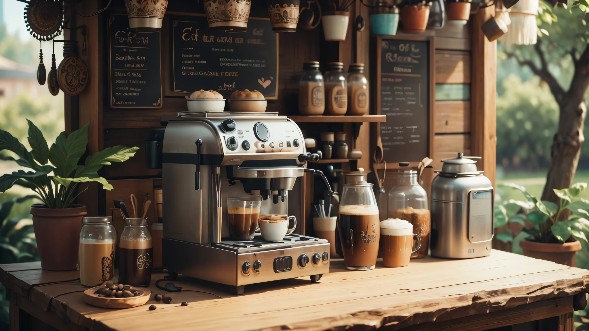 bohoai coffee machine on a cafe's counter top