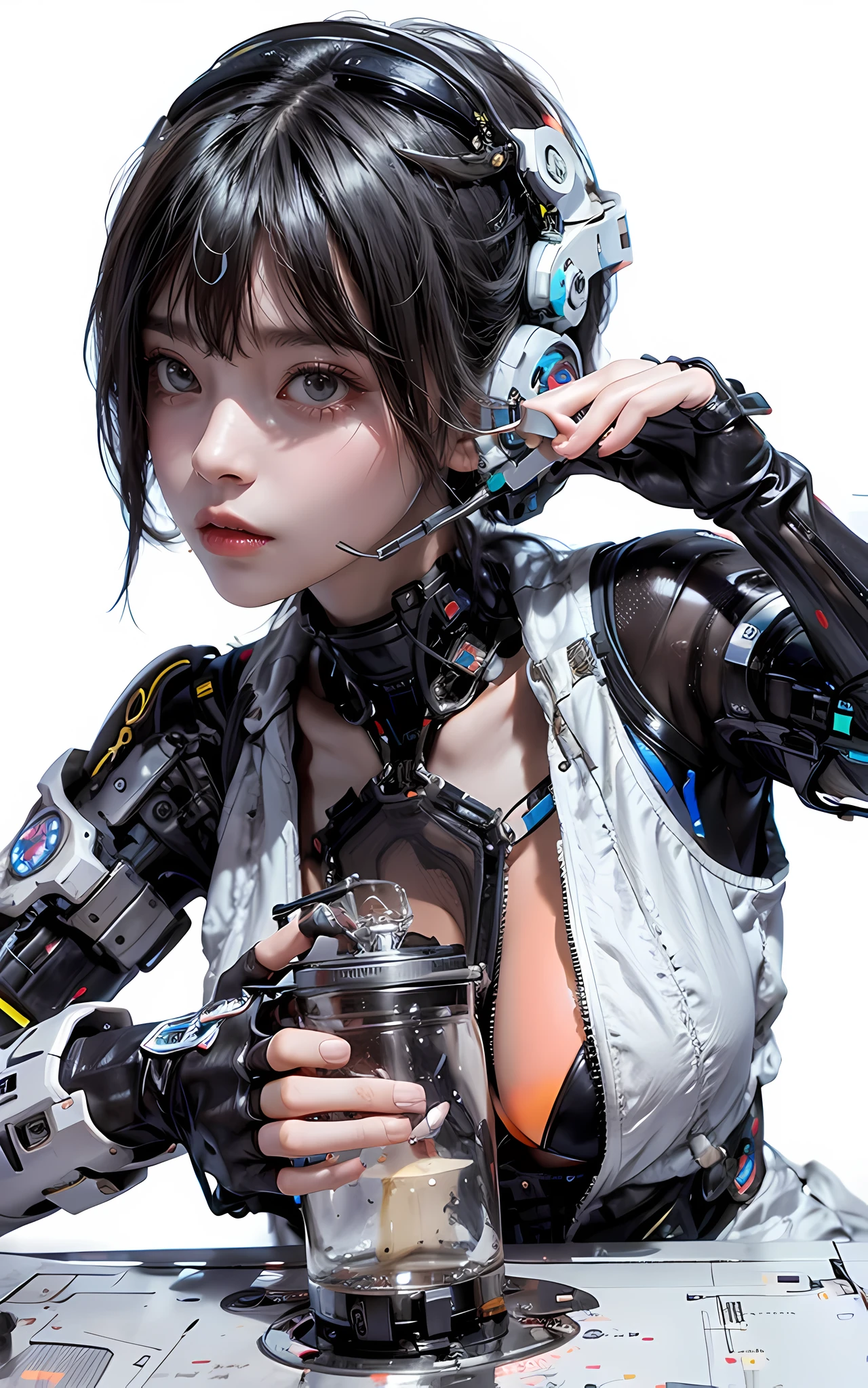 cyberpunk beauty，science and technology