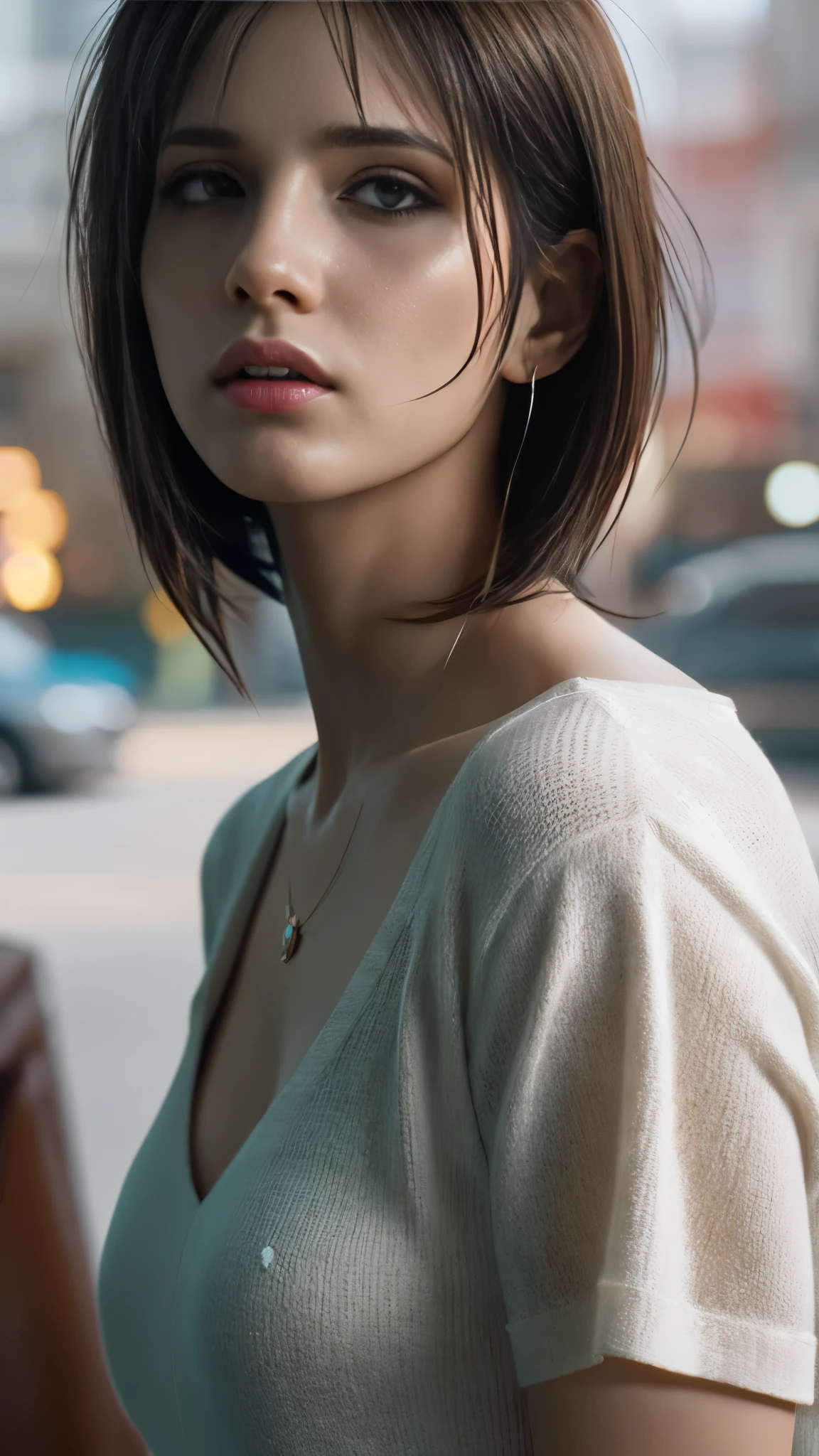 (Highly detailed CG Octane rendered 8K wallpaper), the most beautiful works of art in the world, GITS Ellie&#39;s full shot body looking at the camera, (NSFW:0.75), full dynamic color, Complex, high detail, sharp focus, dramatic, Realistic painting art by Greg Rutkowski