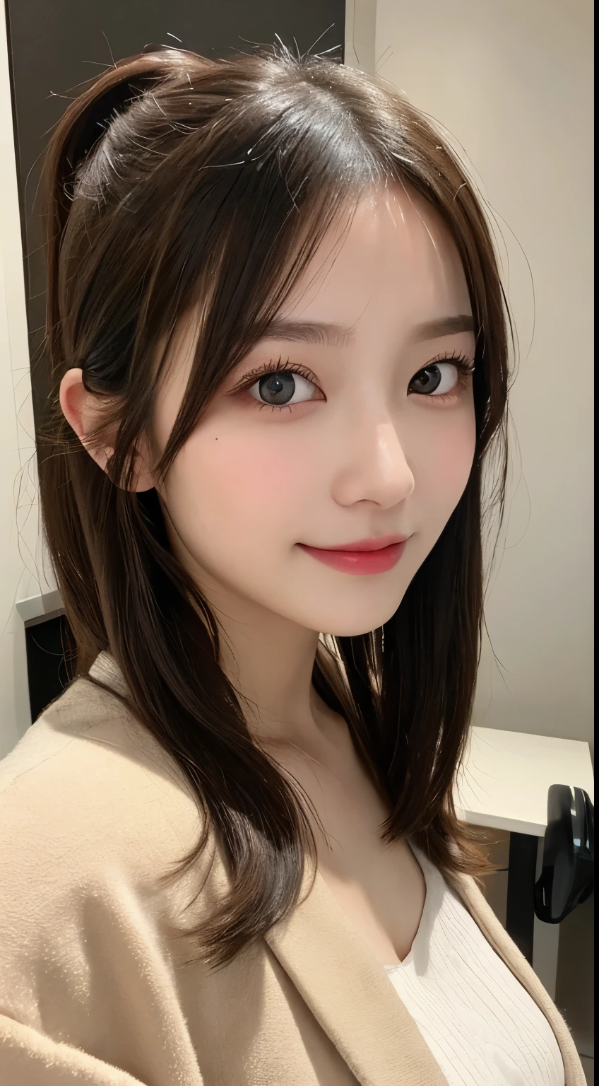 table top, highest quality, shape, Super detailed, finely, High resolution, 8k wallpaper, 完璧なダイナミックな構shape, beautiful and detailed eyes, medium hair, small breasts, natural color lip, random sexy pose,smile,20 year old girl、midnight、beautiful and detailed face、perfect and beautiful face,Big eyes、RAW photo、Expressing feminine poses with your whole body、beautiful and detailed eyes、small face、beautiful duplex、slim face and style,luxury brand mink coat(internal:black winter dress)、beautiful golden ratio face,twin ponytail hair