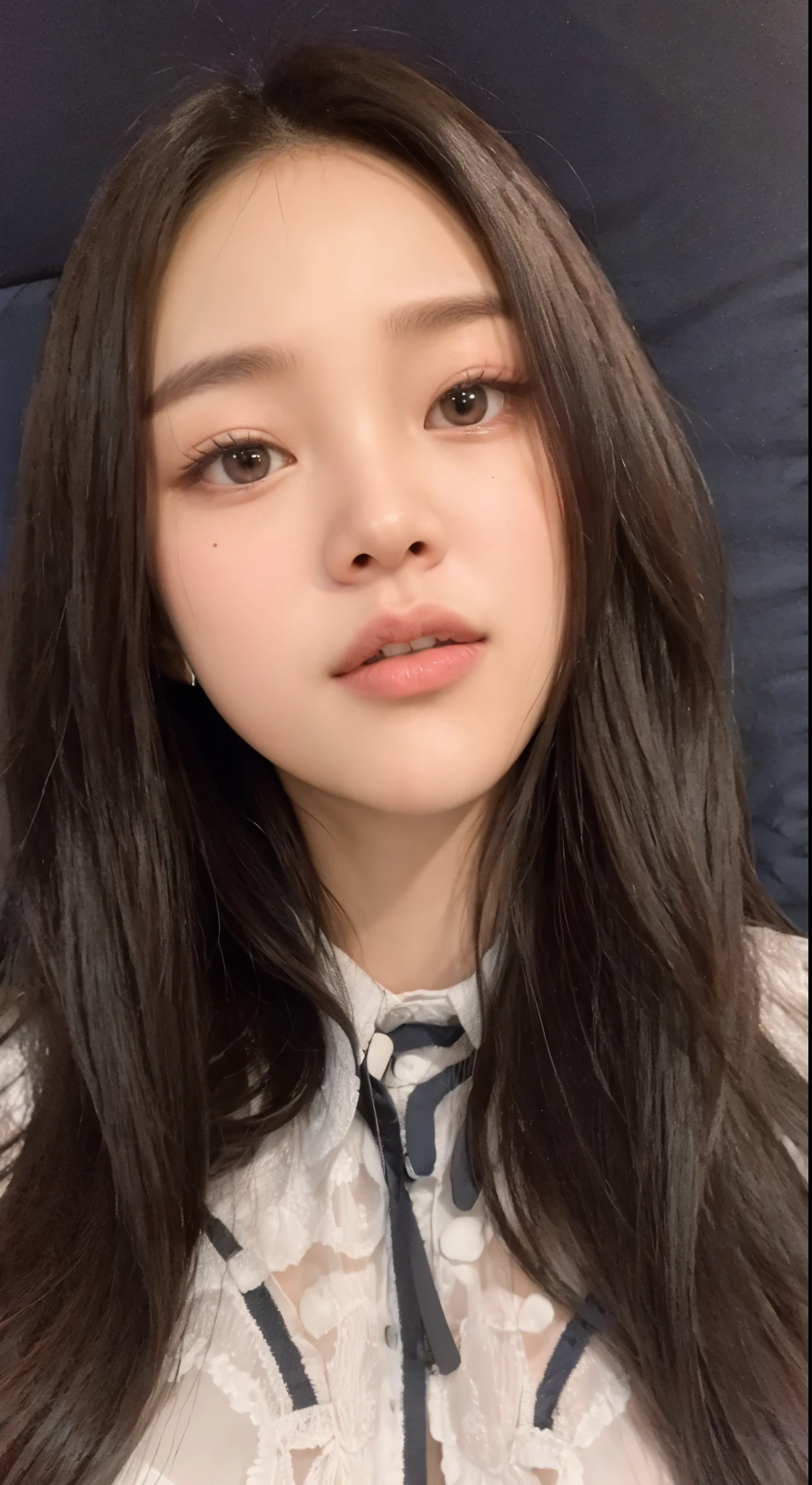 there is a woman with long hair wearing a shirt and tie, Kim jennie de blackpink, jennie blackpink, jennie do blackpink, portrait of jennie kim do blackpink, Heonhwa Choe, Jisoo do Blackpink, Jaeyeon Nam, Jisoo do Blackpink, adorable and pale korean face, retrato de jisoo blackpink, imagem de perfil, bae suzy, Gongbi. Imagem realista, HD, ULTRA K